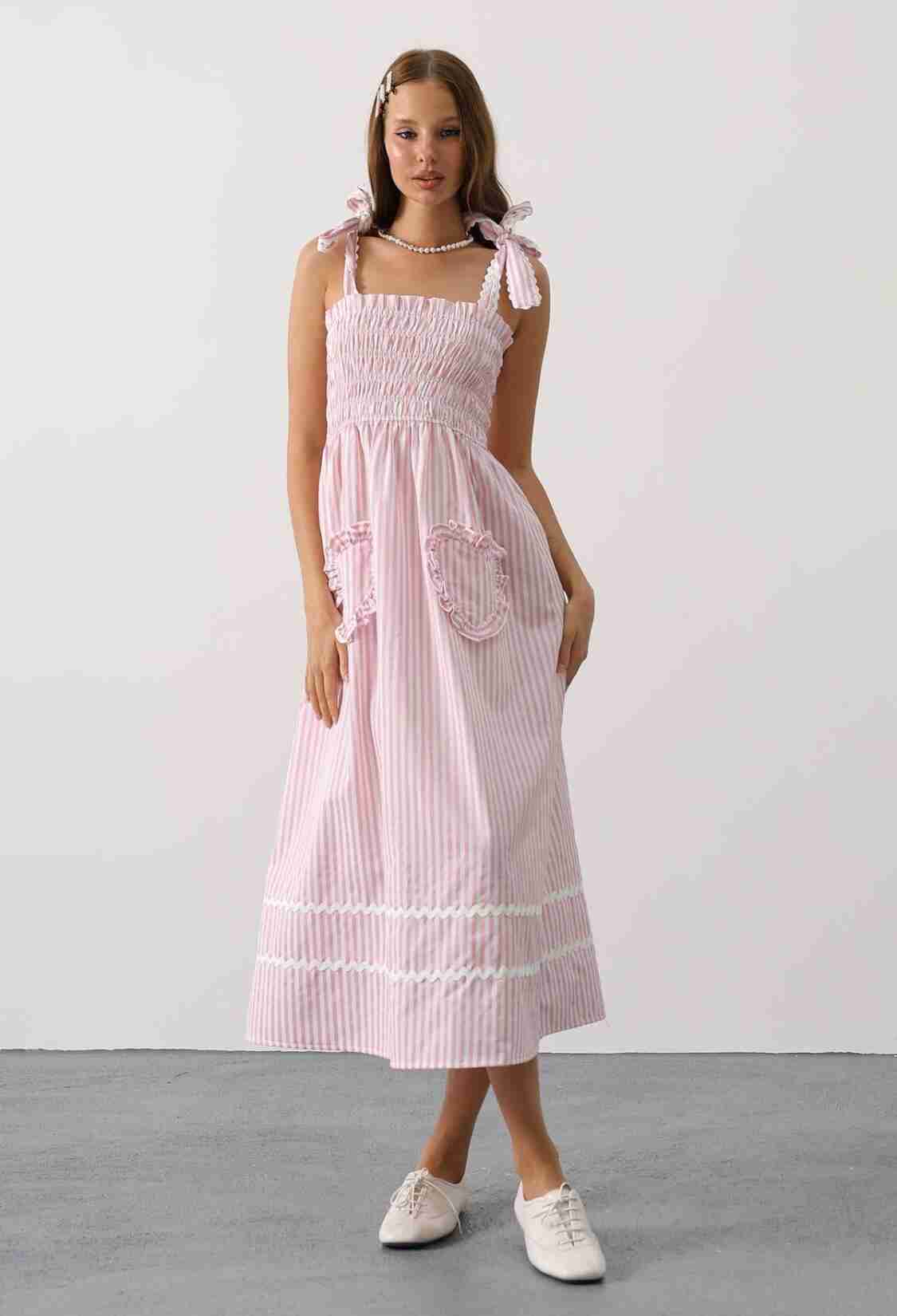 Fit And Flare Dress With Square Neck - Brand: Reyon - Women & Kids, Baby Clothes Wholesale - TheBS Women