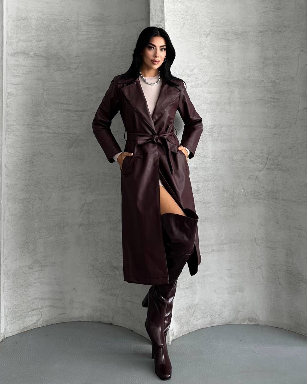 Brown Trenchcoat - Elegant Vintage Wrapover Coat - Brand: My Jest Fashion - Women & Kids, Baby Clothes Wholesale - TheBS Women