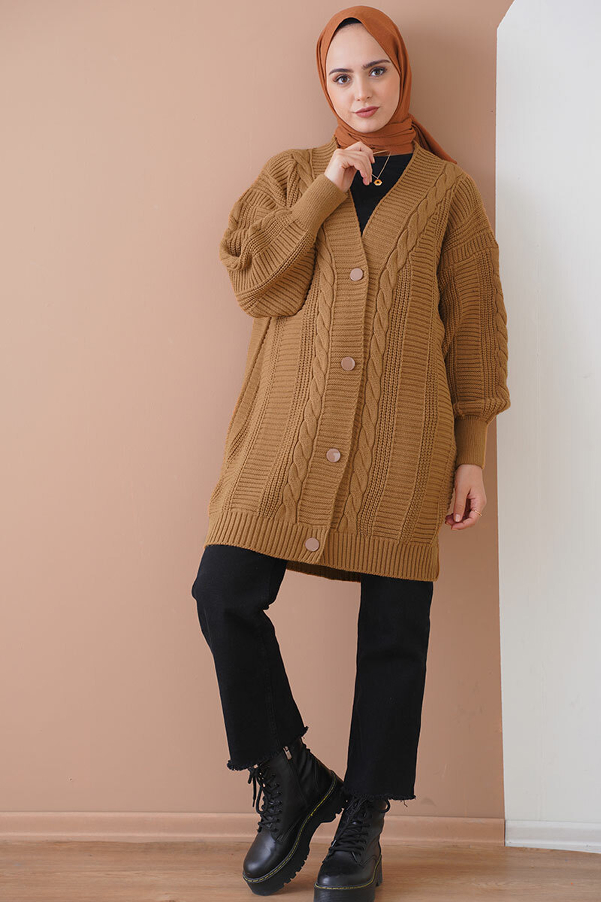 Cardigan - Tan - Brand: Bigdart - Women & Kids, Baby Clothes Wholesale - TheBS Women