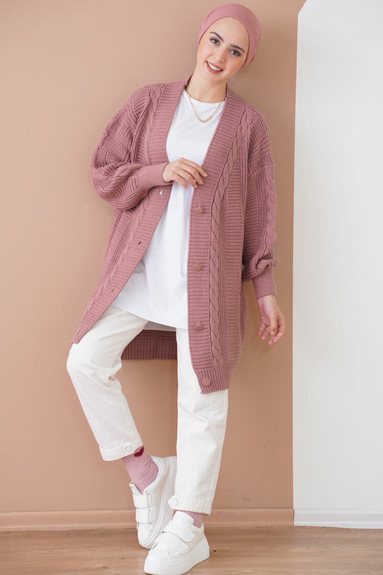 Cardigan - Dried Rose - Brand: Bigdart - Women & Kids, Baby Clothes Wholesale - TheBS Women