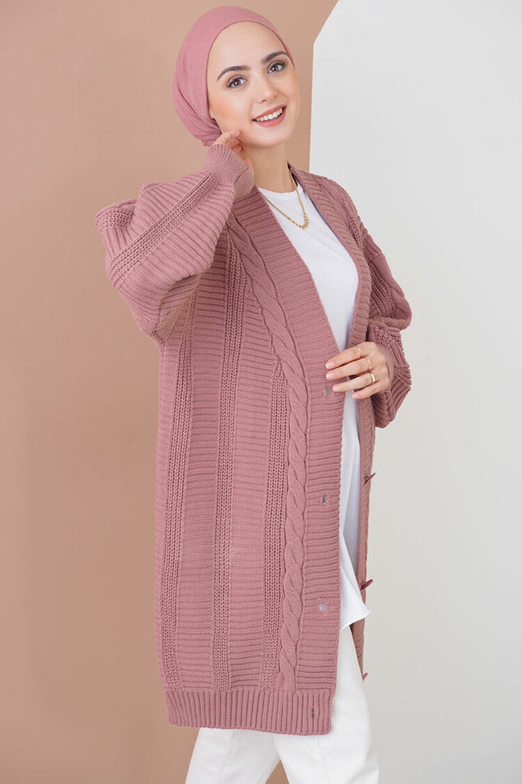 Cardigan - Dried Rose - Brand: Bigdart - Women & Kids, Baby Clothes Wholesale - TheBS Women