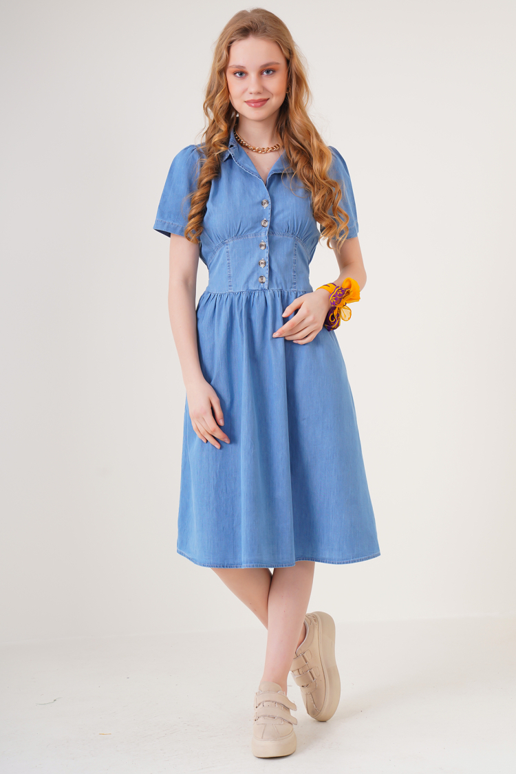Denim Dress - Blue - Brand: Bigdart - Women & Kids, Baby Clothes Wholesale - TheBS Women
