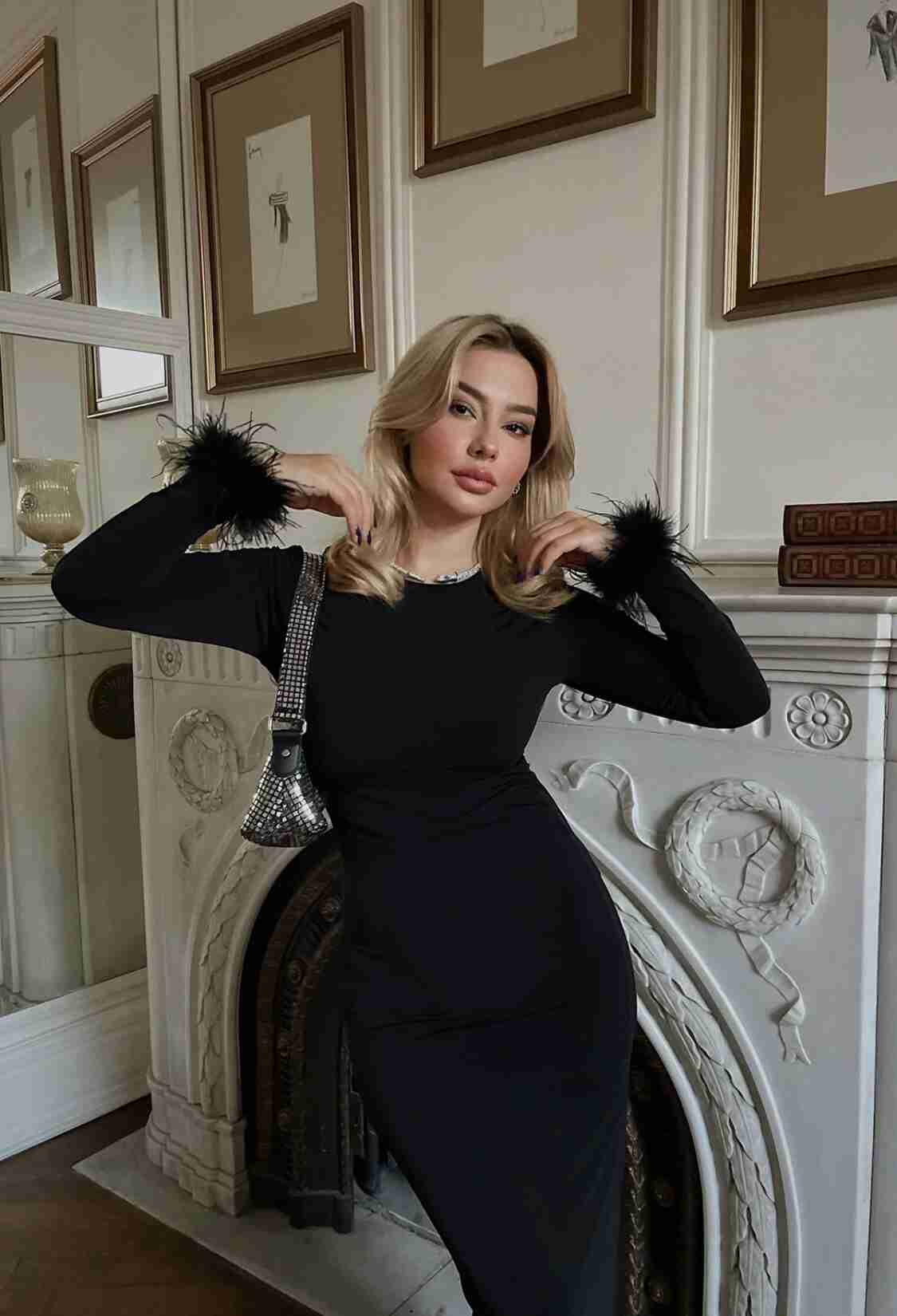 Black Sleeves Tasseled Long Dress - Brand: EYYO ATELIER - Women & Kids, Baby Clothes Wholesale - TheBS Women