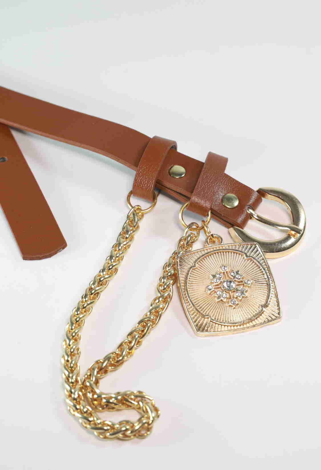King Chain Medallion Detailed Women's Belt - Brand: Fiori - Women & Kids, Baby Clothes Wholesale - TheBS Women