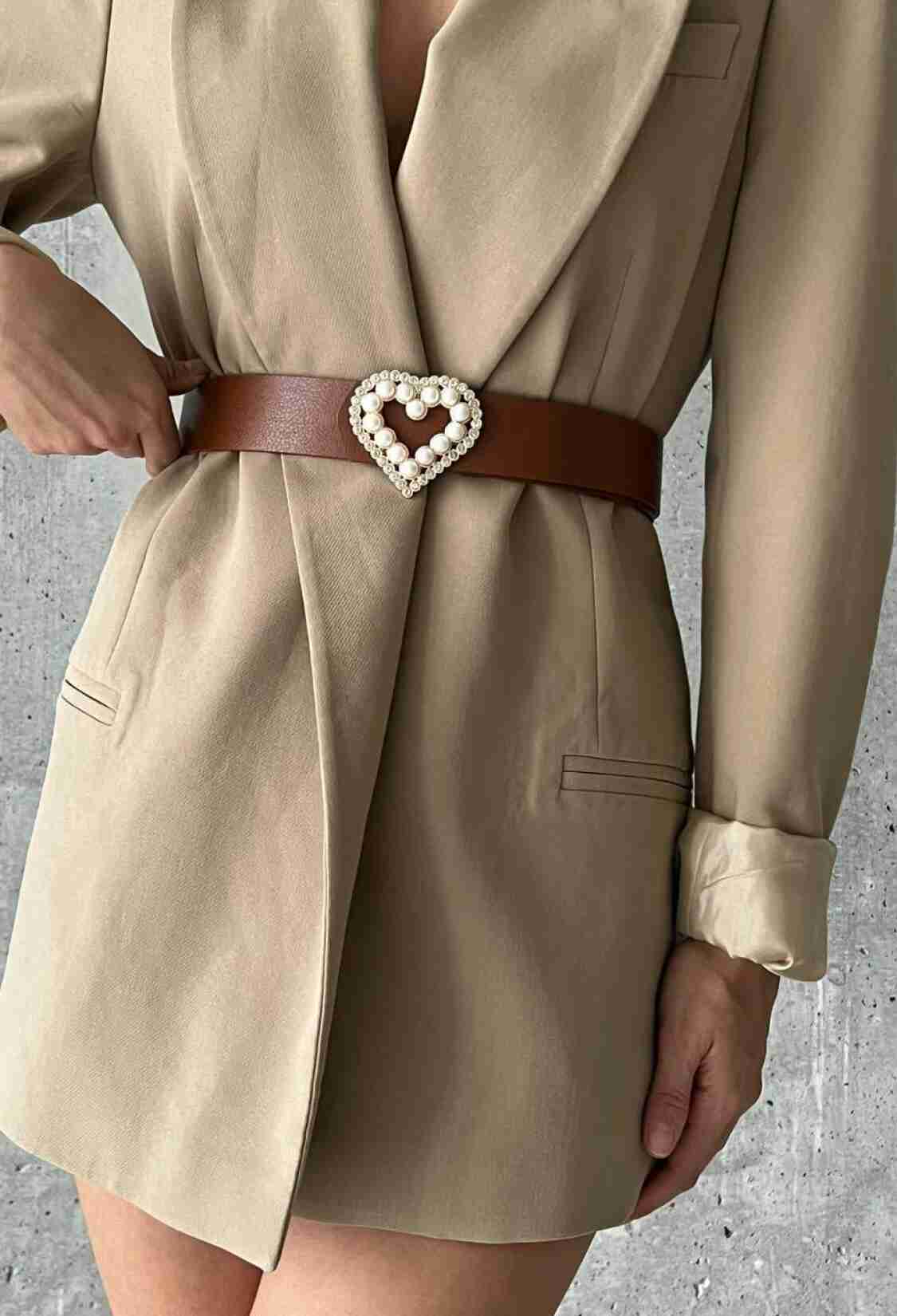 Women's Belt With Pearl Heart Buckle - Brand: Fiori - Women & Kids, Baby Clothes Wholesale - TheBS Women