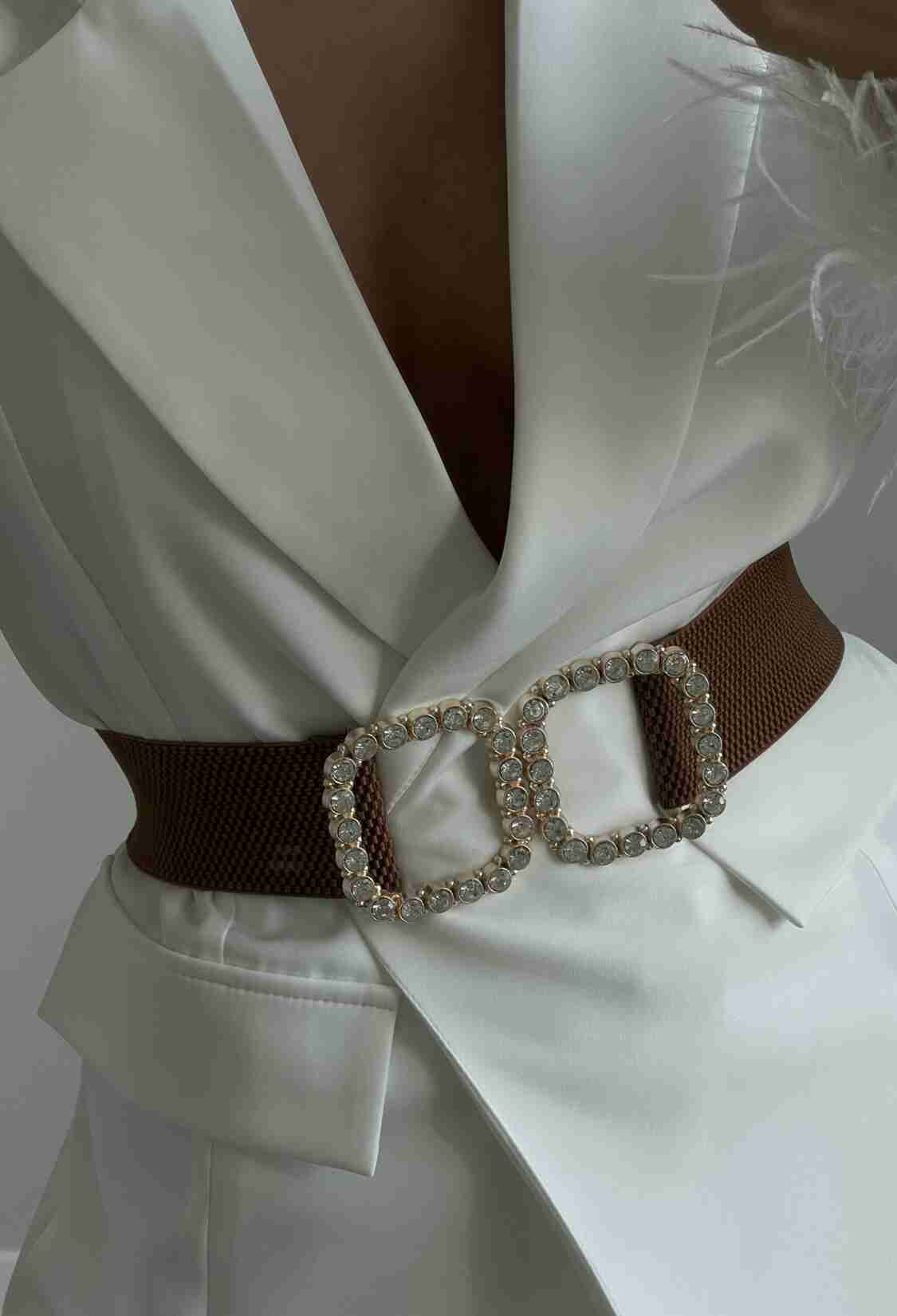 Women's Elastic Belt With Pearl Buckle - Brand: Fiori - Women & Kids, Baby Clothes Wholesale - TheBS Women