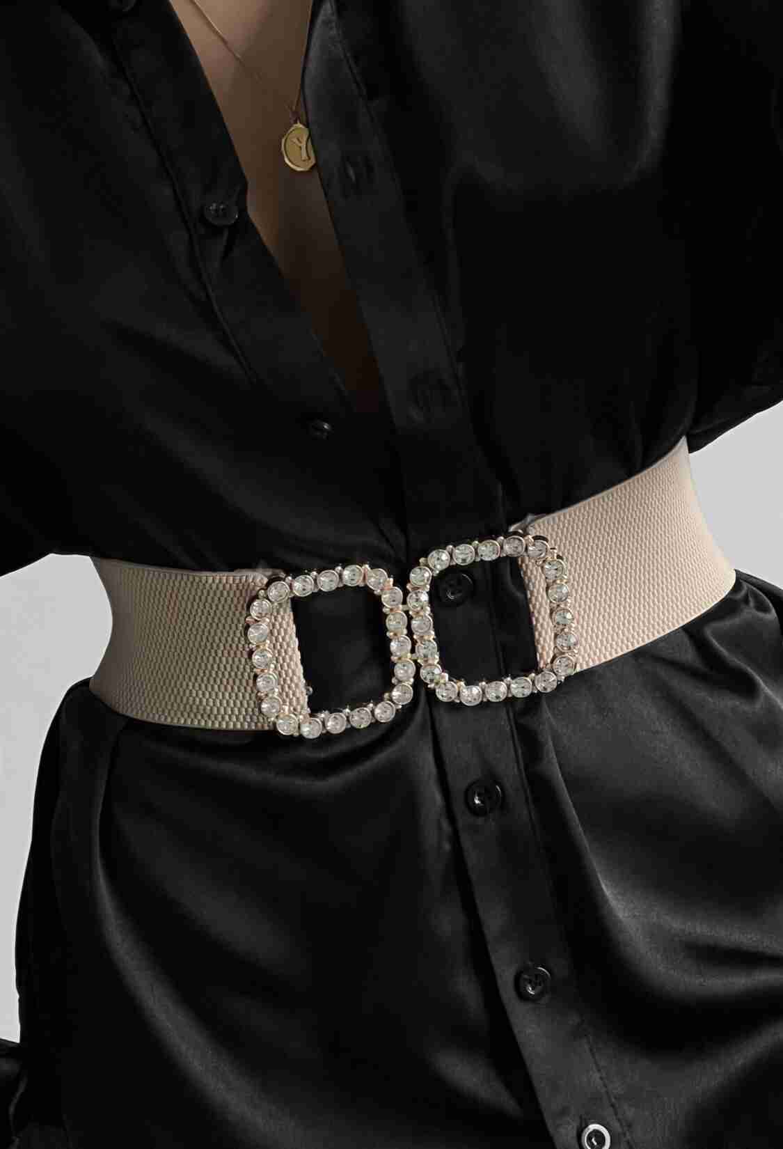 Women's Elastic Belt With Pearl Buckle - Brand: Fiori - Women & Kids, Baby Clothes Wholesale - TheBS Women