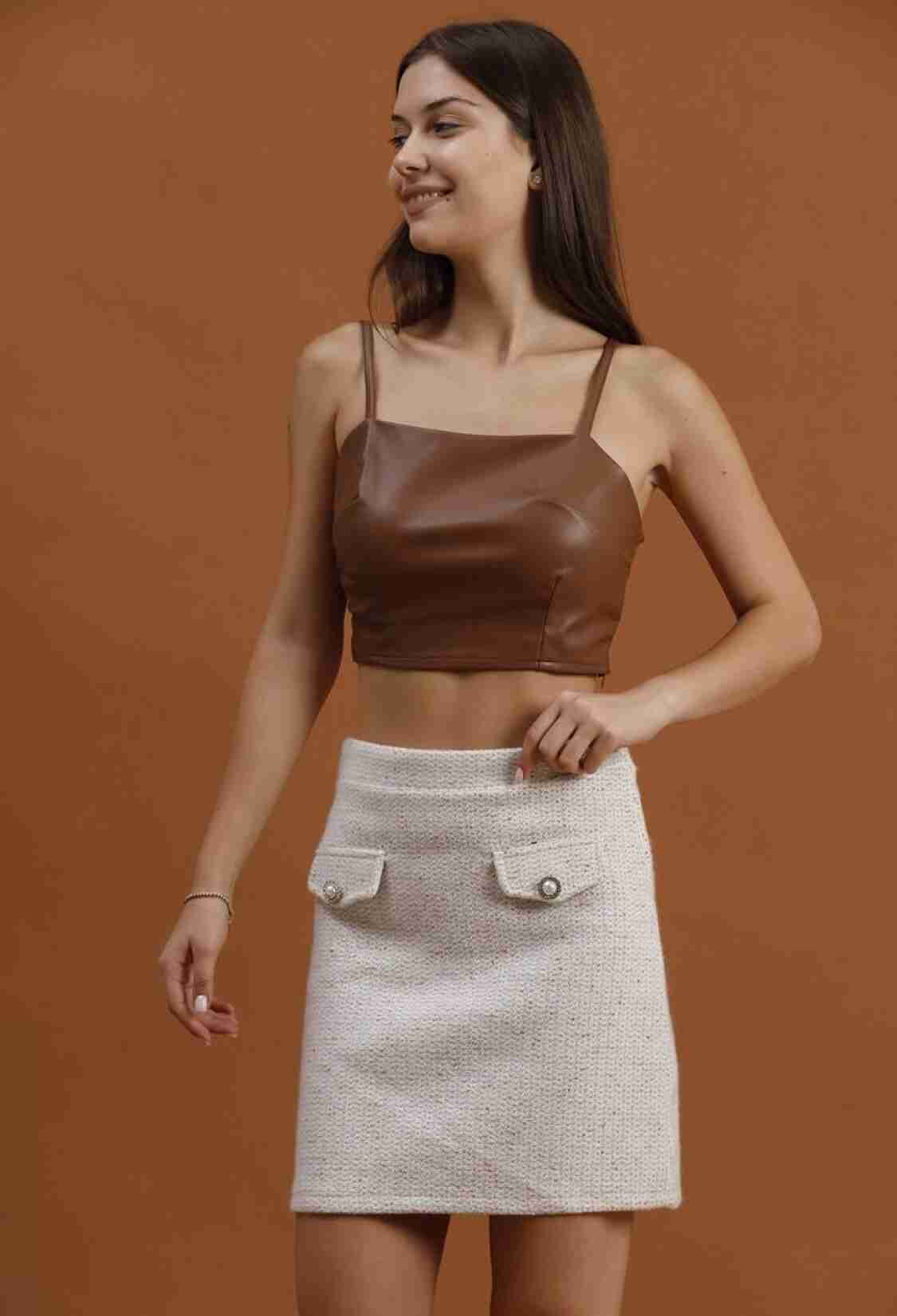 Pocket Detailed Mini Skirt - Brand: Topshow - Women & Kids, Baby Clothes Wholesale - TheBS Women