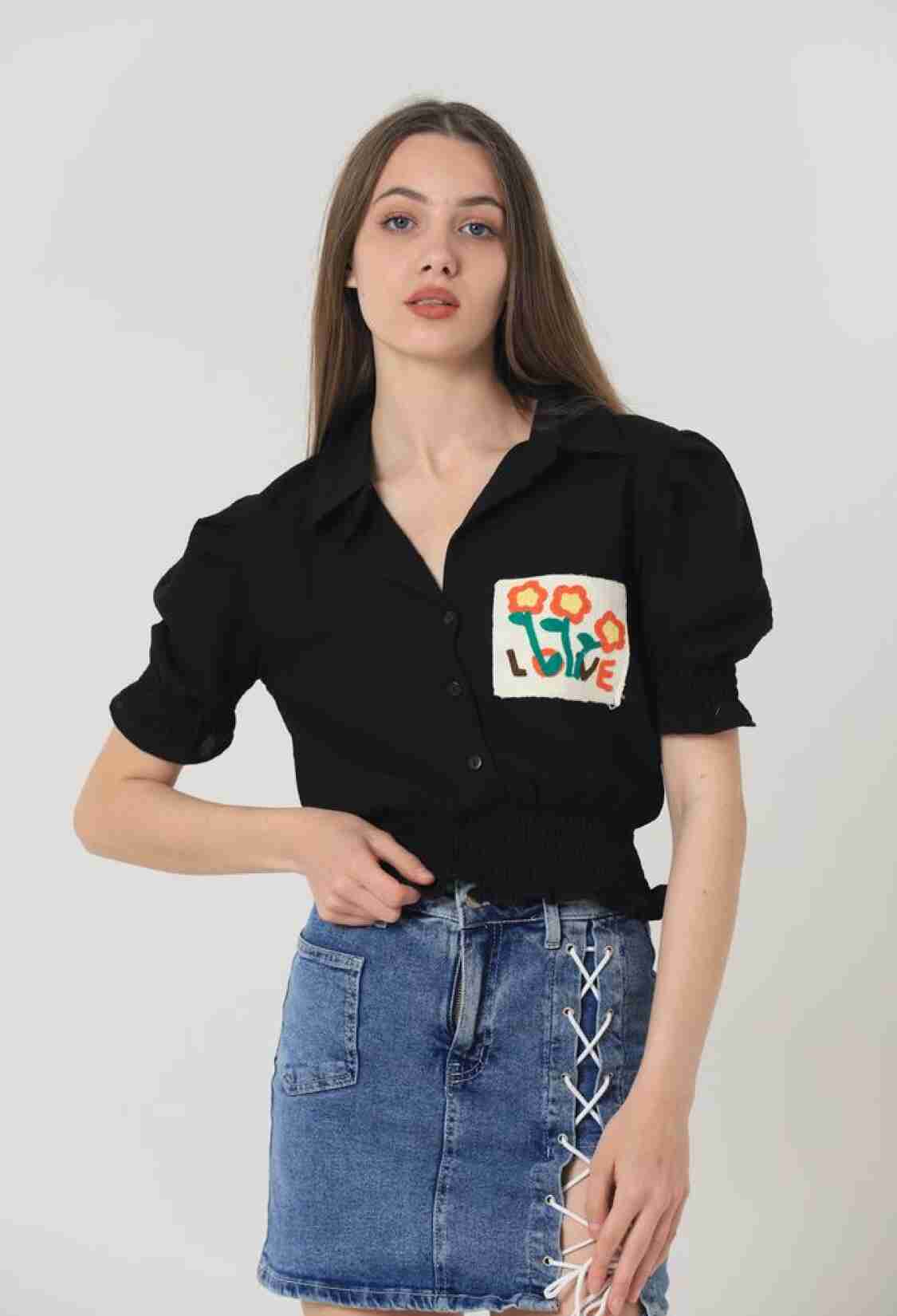 Pocket Embroidered Shirt - Brand: Topshow - Women & Kids, Baby Clothes Wholesale - TheBS Women