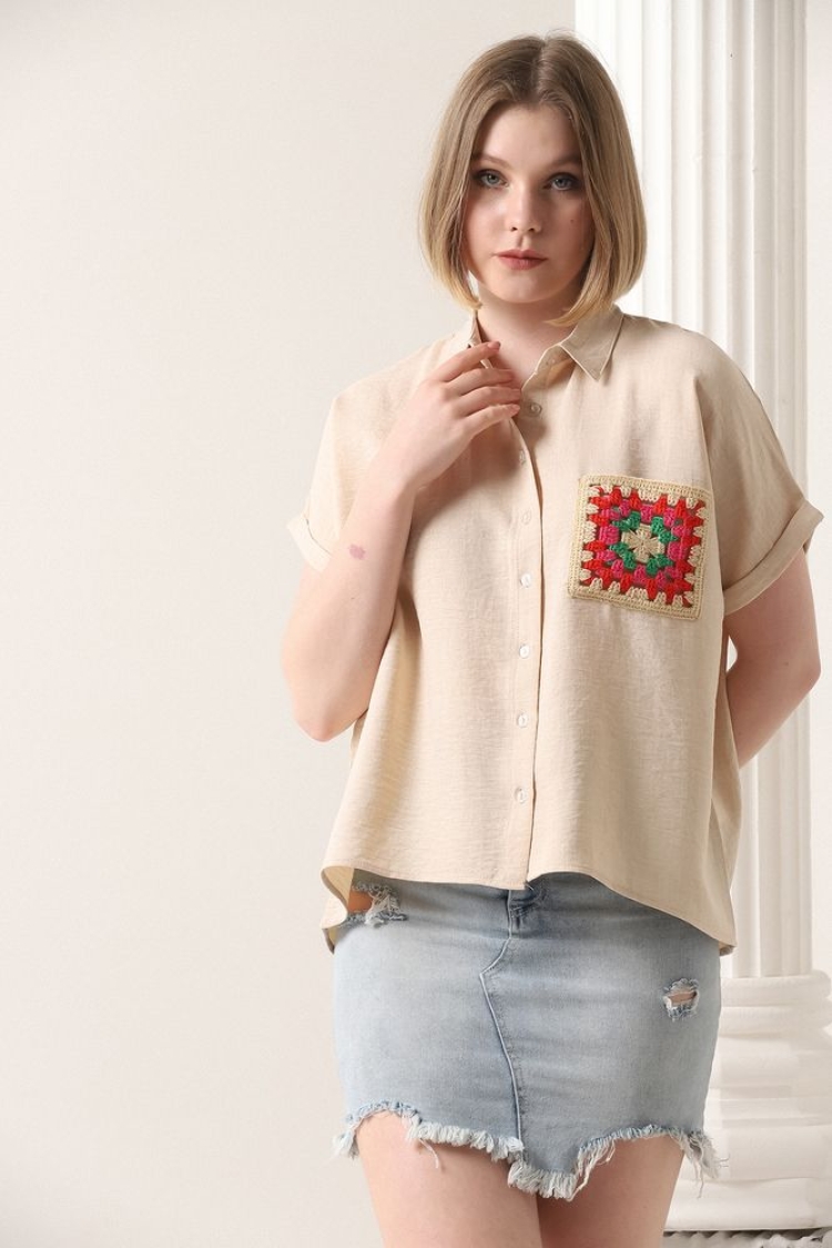 Shirt With Flower Pockets -Color - Brand: Topshow - Women & Kids, Baby Clothes Wholesale - TheBS Women