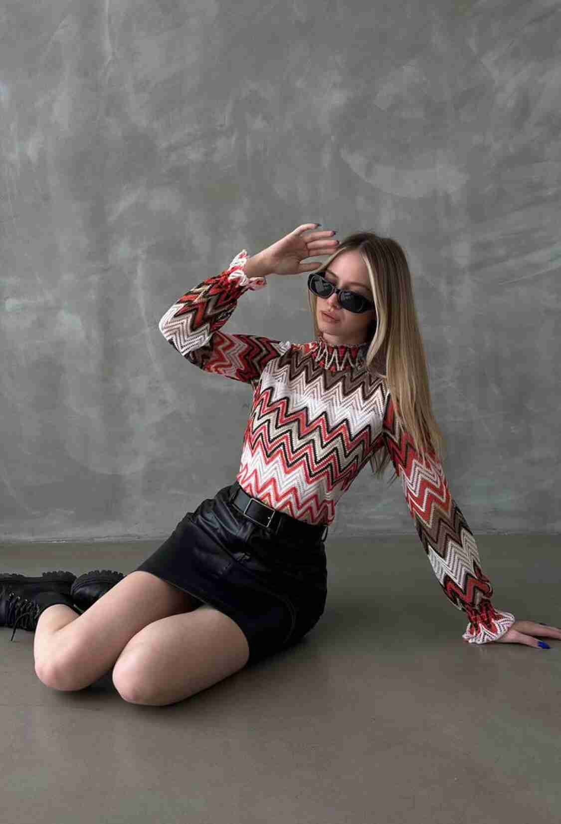 Zigzag Patterned Blouse - Orange - Brand: Topshow - Women & Kids, Baby Clothes Wholesale - TheBS Women