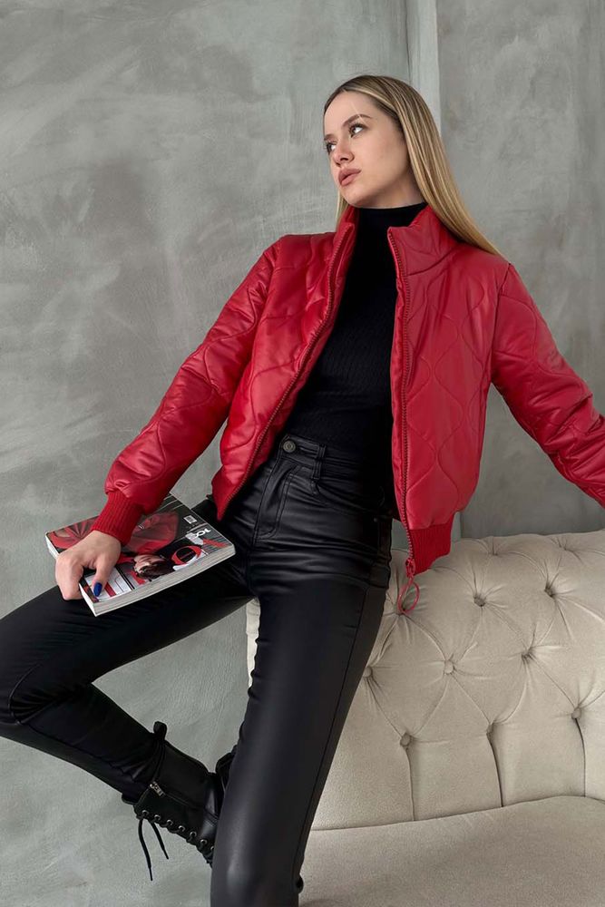 F1192 Zippered Leather Coat - Brand: Topshow - Women & Kids, Baby Clothes Wholesale - TheBS Women