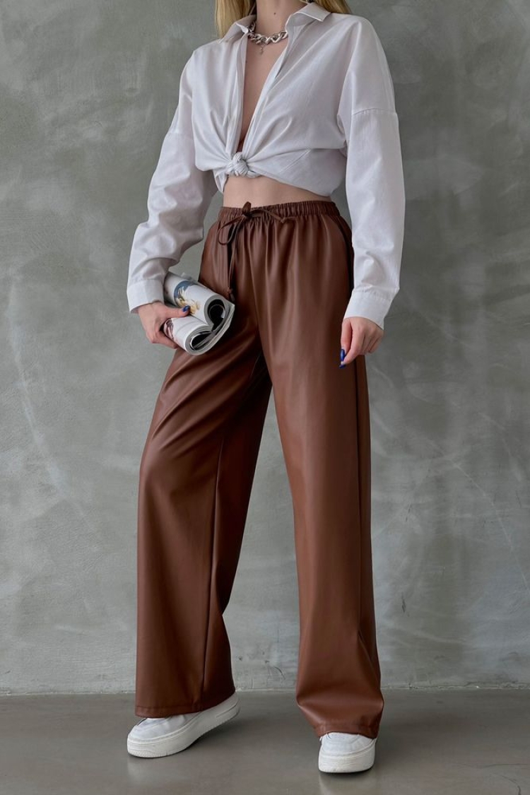 Taba F 1571 Leather Trousers - Brand: Topshow - Women & Kids, Baby Clothes Wholesale - TheBS Women