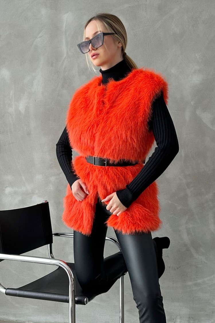 Oranj F 1567 Feather Vest - Brand: Topshow - Women & Kids, Baby Clothes Wholesale - TheBS Women
