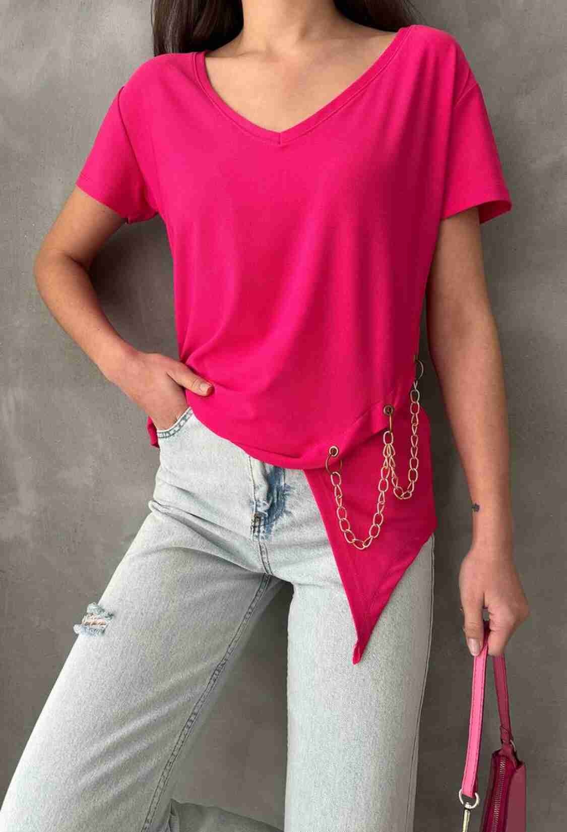 V-Neck Chain Blouse - Brand: Topshow - Women & Kids, Baby Clothes Wholesale - TheBS Women