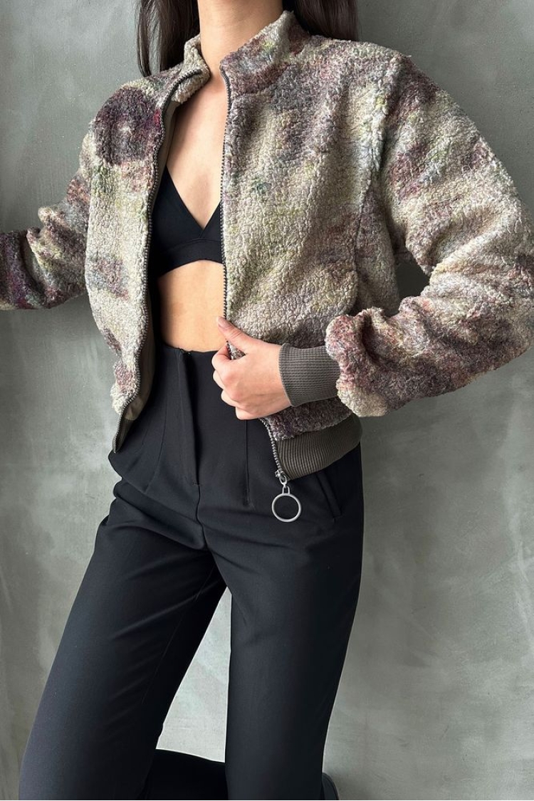 Camouflage Patterned Plush Coat - Brand: Topshow - Women & Kids, Baby Clothes Wholesale - TheBS Women