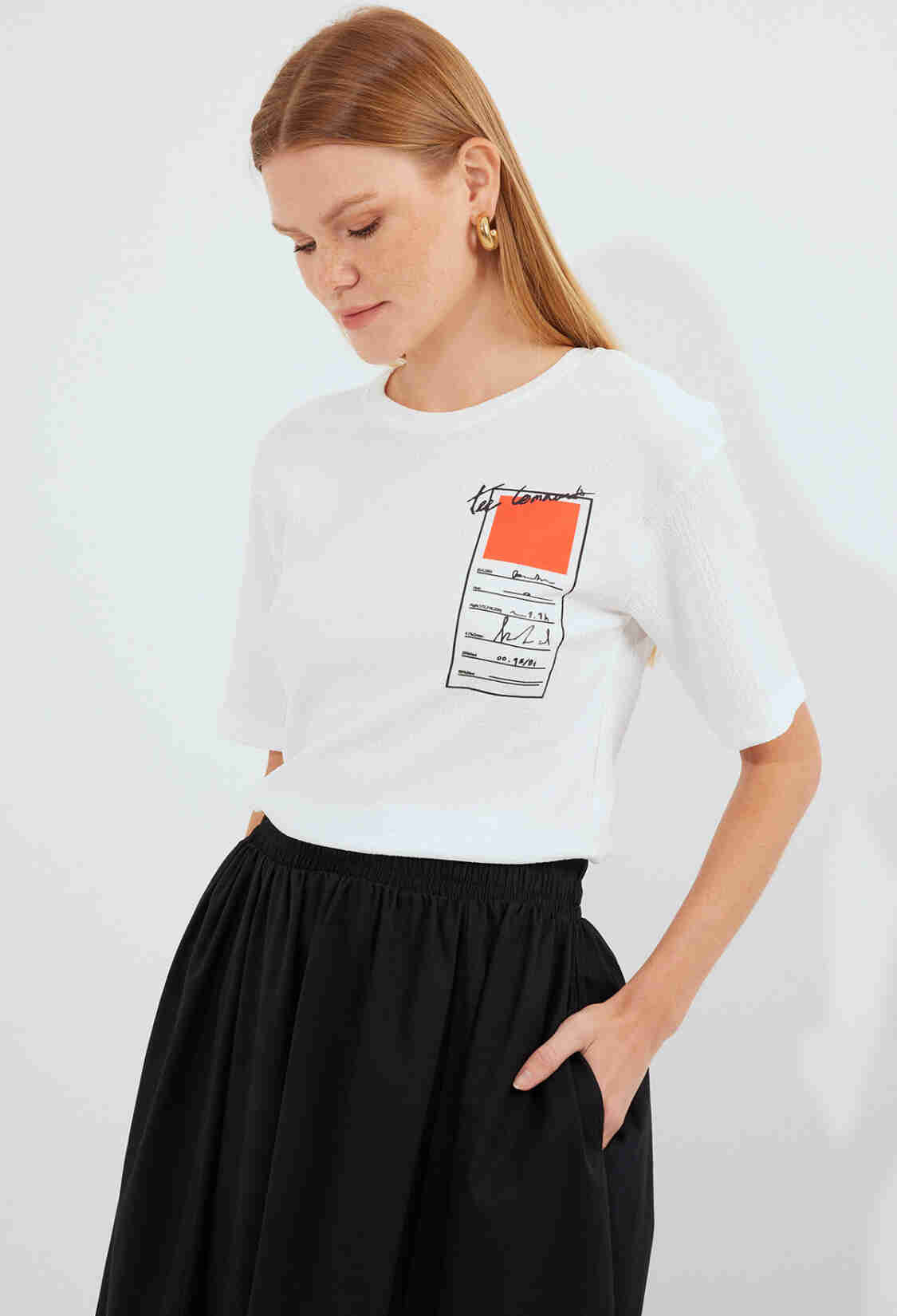 Printed Knitted Basic T-Shirt - Brand: Bigdart - Women & Kids, Baby Clothes Wholesale - TheBS Women