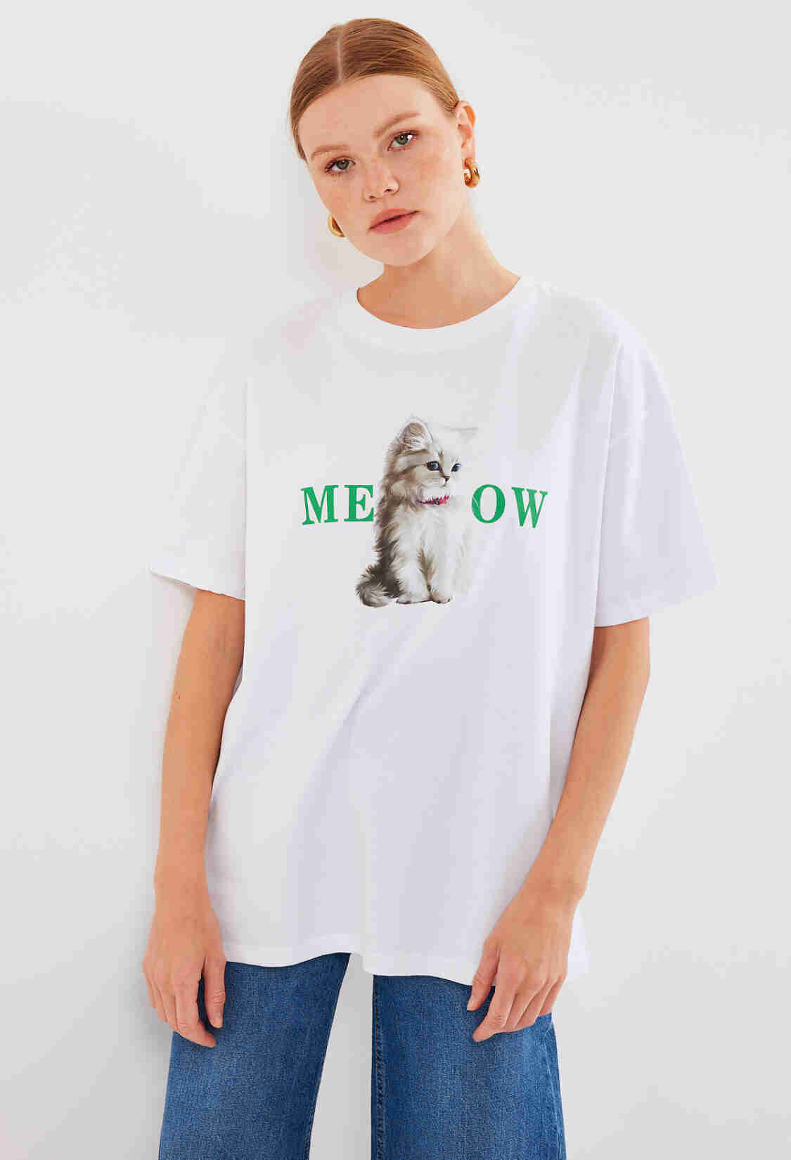 Printed Oversize T-Shirt - White - Brand: Bigdart - Women & Kids, Baby Clothes Wholesale - TheBS Women