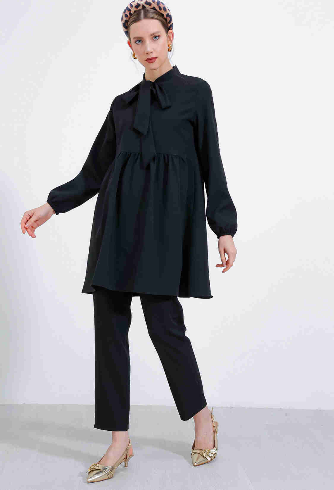 Black Knitted Trousers Tunic Top And Bottom Set 6654 - Brand: Bigdart - Women & Kids, Baby Clothes Wholesale - TheBS Women