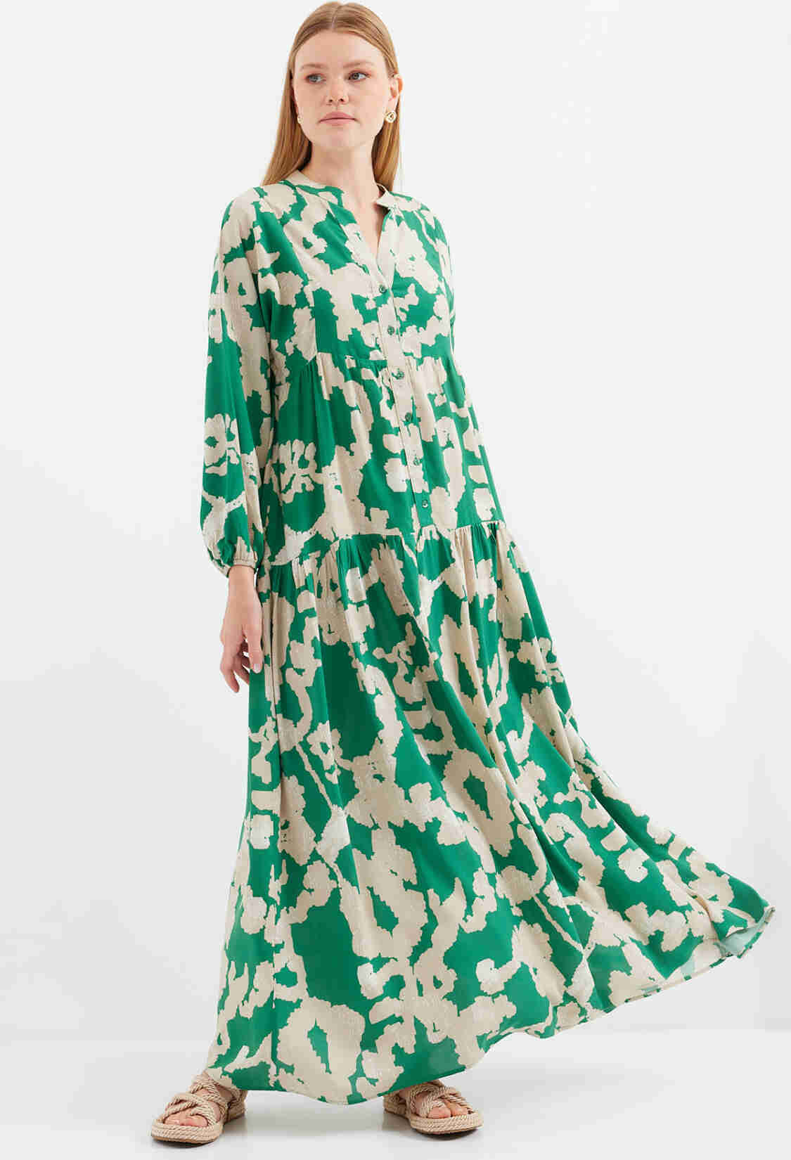Authentic Patterned Dress - Emerald - Brand: Bigdart - Women & Kids, Baby Clothes Wholesale - TheBS Women