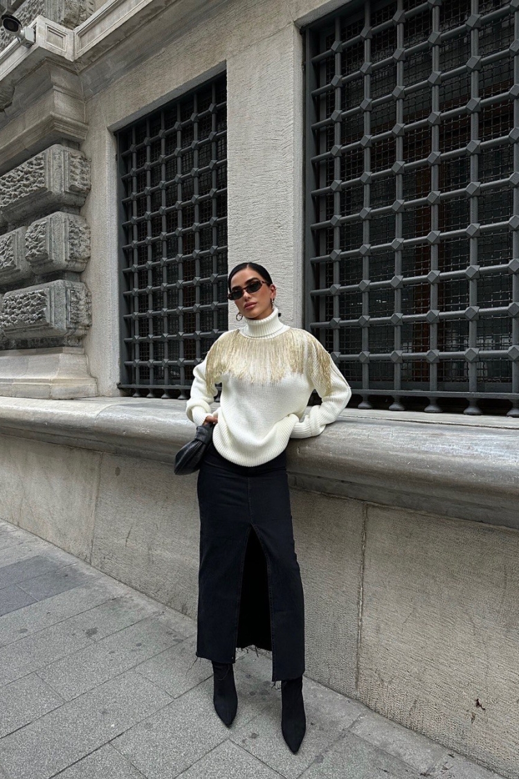 Fringed Knit Sweater - Brand: Sobe Istanbul - Women & Kids, Baby Clothes Wholesale - TheBS Women
