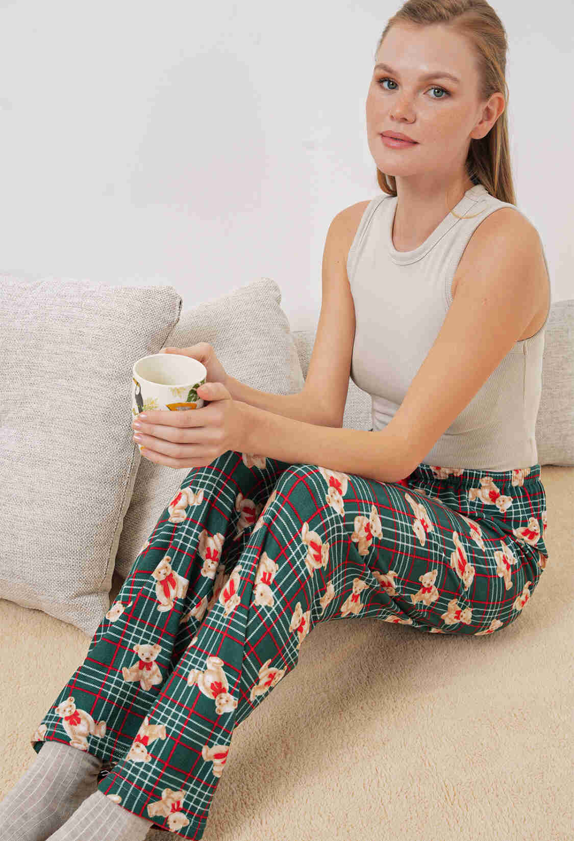 Patterned Pajama Bottoms - Emerald - Brand: Bigdart - Women & Kids, Baby Clothes Wholesale - TheBS Women