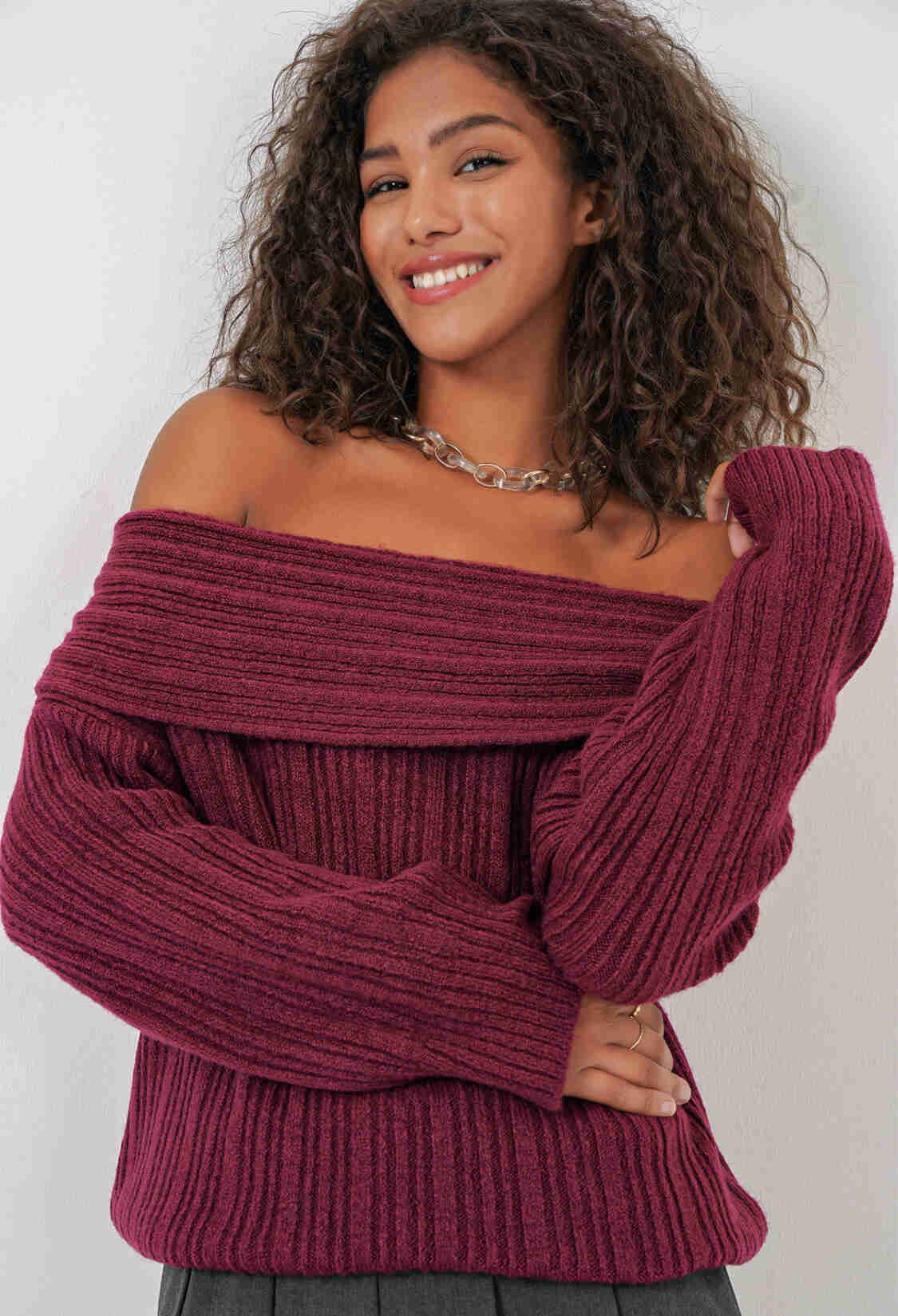 Women's Open Shoulder Oversize Knitwear Sweater - Brand: Bigdart - Women & Kids, Baby Clothes Wholesale - TheBS Women