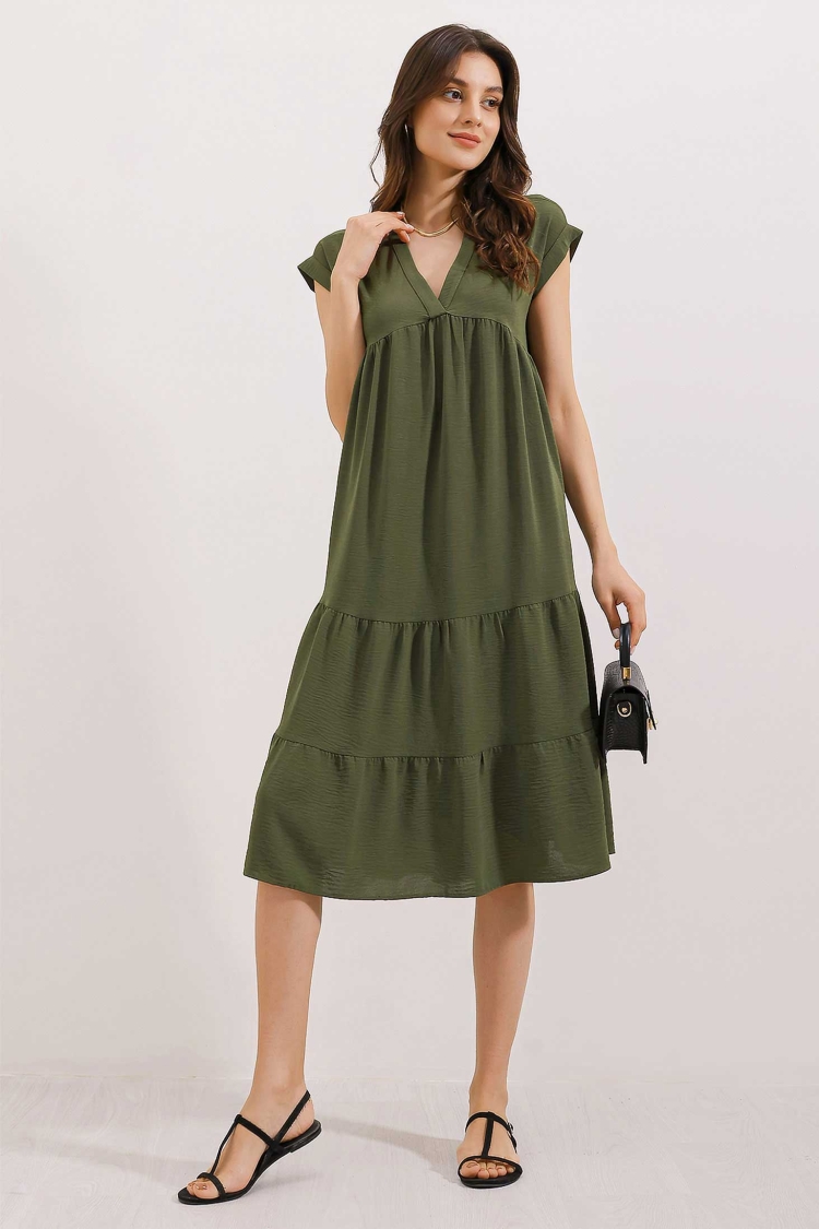 V Neck Flounce Dress - Brand: Bigdart - Women & Kids, Baby Clothes Wholesale - TheBS Women