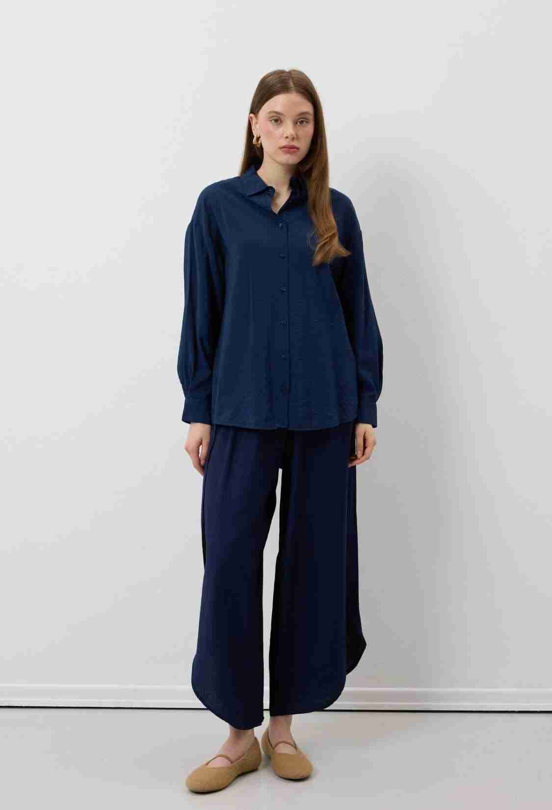 Women's Oversize Modal Shirt Navy - Brand: Levure - Women & Kids, Baby Clothes Wholesale - TheBS Women