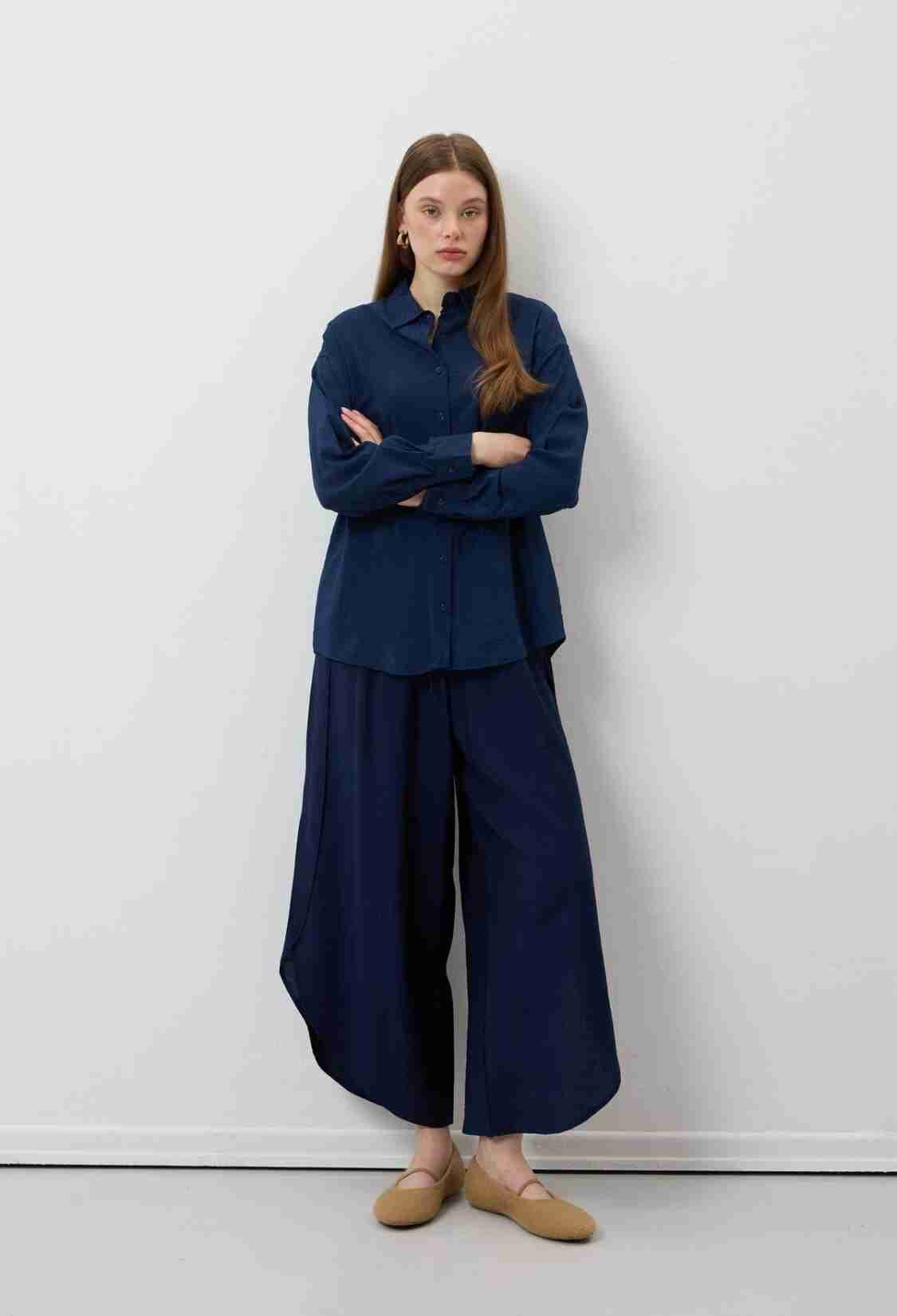 Women's Oversize Modal Shirt Navy - Brand: Levure - Women & Kids, Baby Clothes Wholesale - TheBS Women