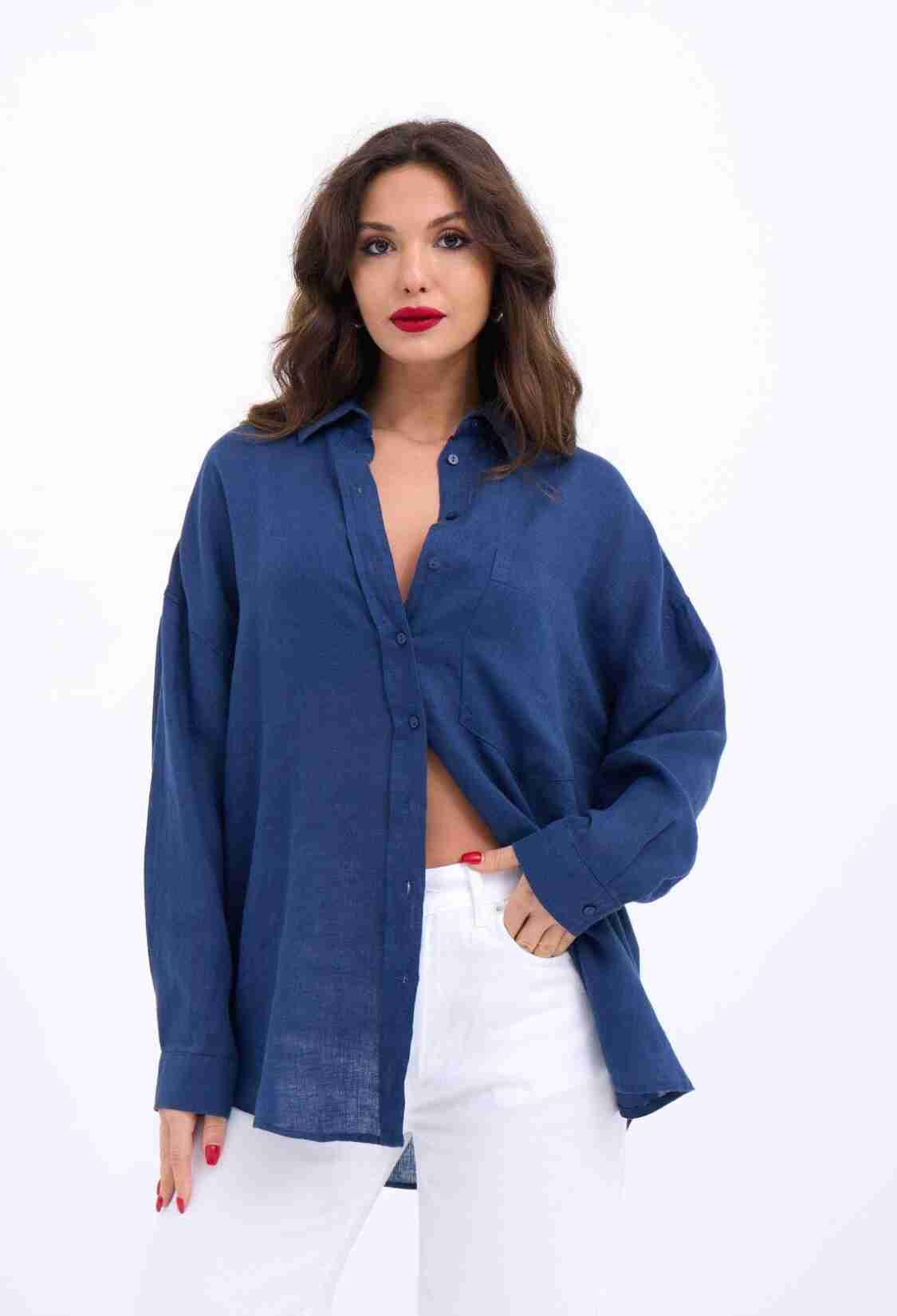 Shirt - Navy - Brand: Fame - Women & Kids, Baby Clothes Wholesale - TheBS Women