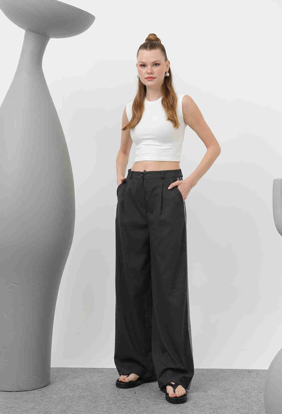 Pleated Trousers With Garnish - Brand: SOUL - Women & Kids, Baby Clothes Wholesale - TheBS Women