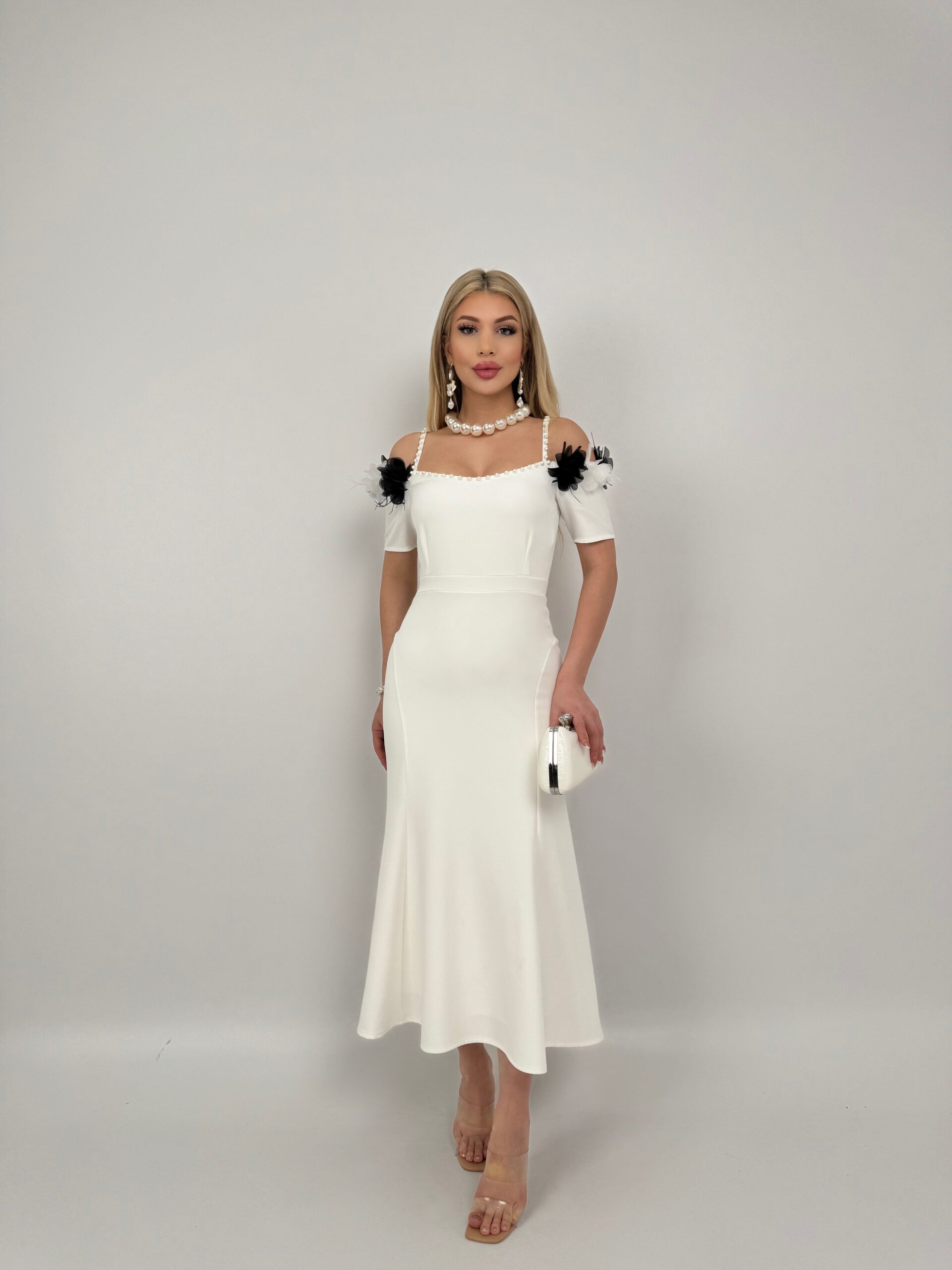 Pearl Detailed Sleeve Rose Hanger Dress - Brand: Miss Janell - Women & Kids, Baby Clothes Wholesale - TheBS Women