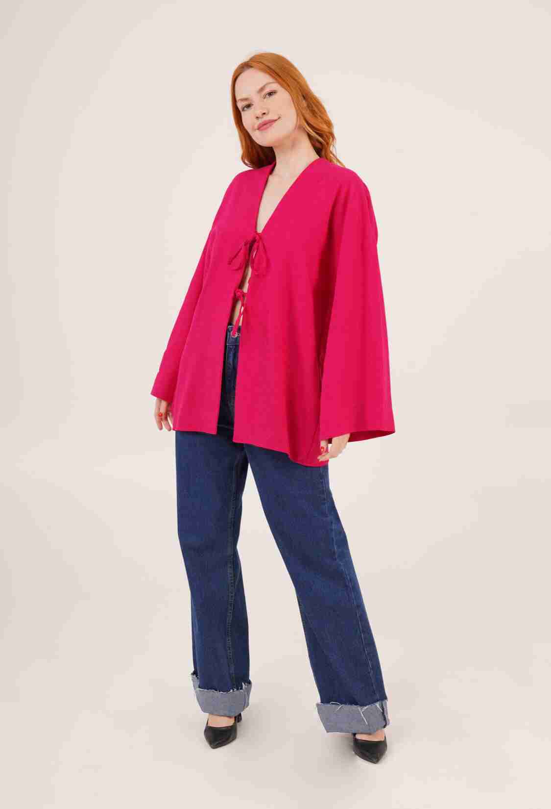 Front Tie Up Detailed Spanish Sleeve WholesaleTunic - Brand: Lustrin - Women & Kids, Baby Clothes Wholesale - TheBS Women