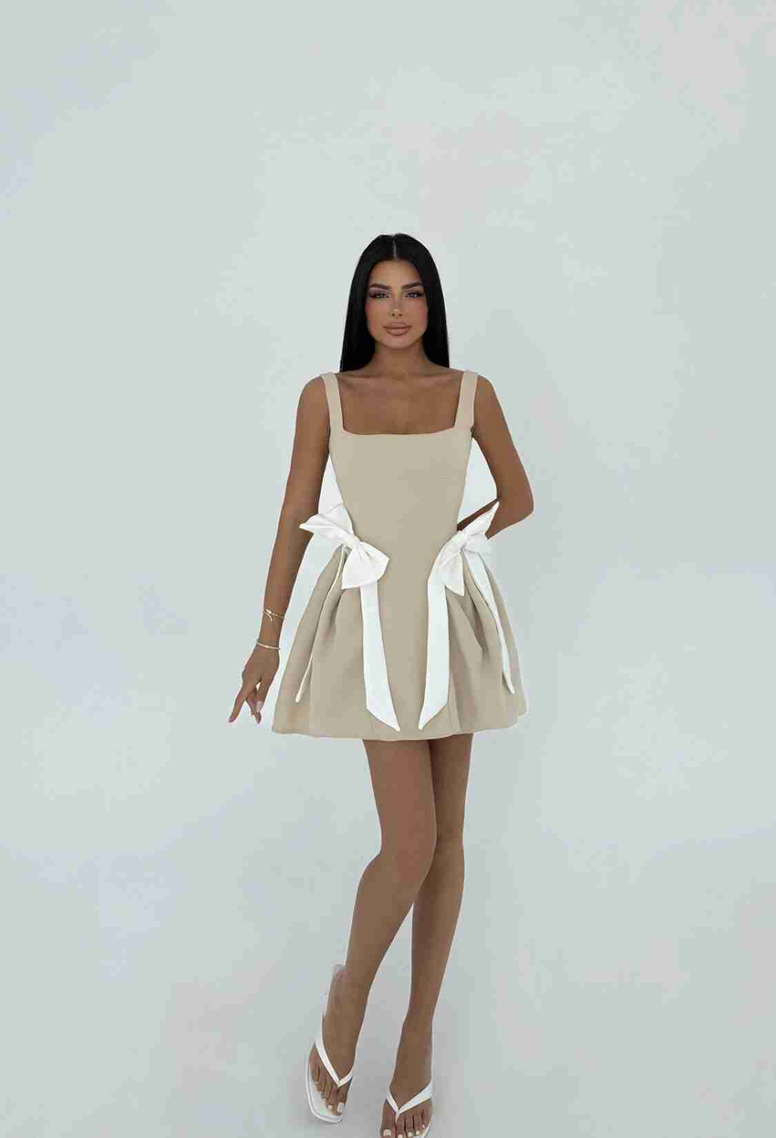 Bow Detailed Suspender Dress - Brand: EYYO ATELIER - Women & Kids, Baby Clothes Wholesale - TheBS Women