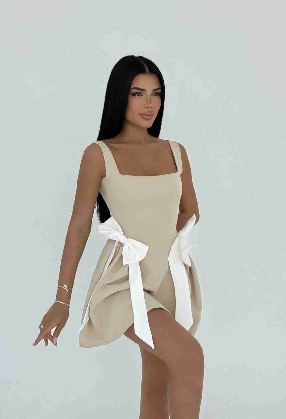 Bow Detailed Suspender Dress - Brand: EYYO ATELIER - Women & Kids, Baby Clothes Wholesale - TheBS Women