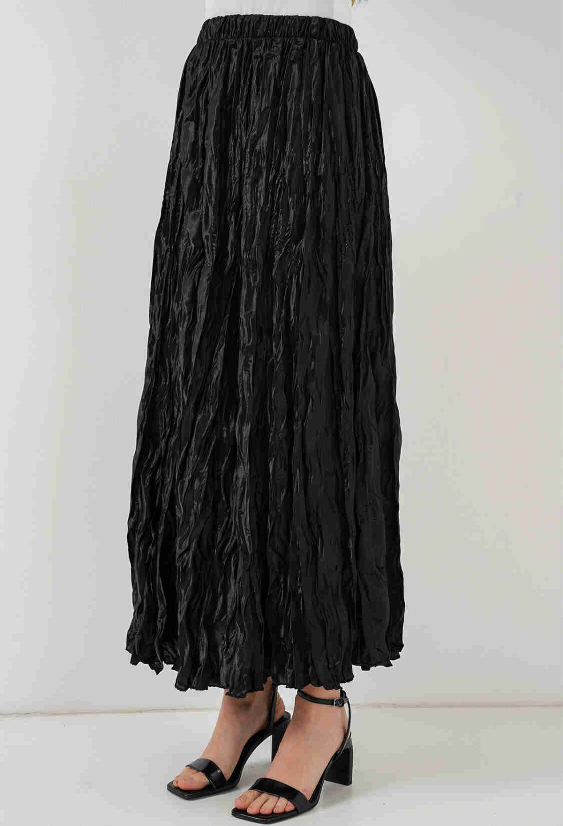 Long Wrinkle Shiny Skirt 8034 - Brand: Bigdart - Women & Kids, Baby Clothes Wholesale - TheBS Women