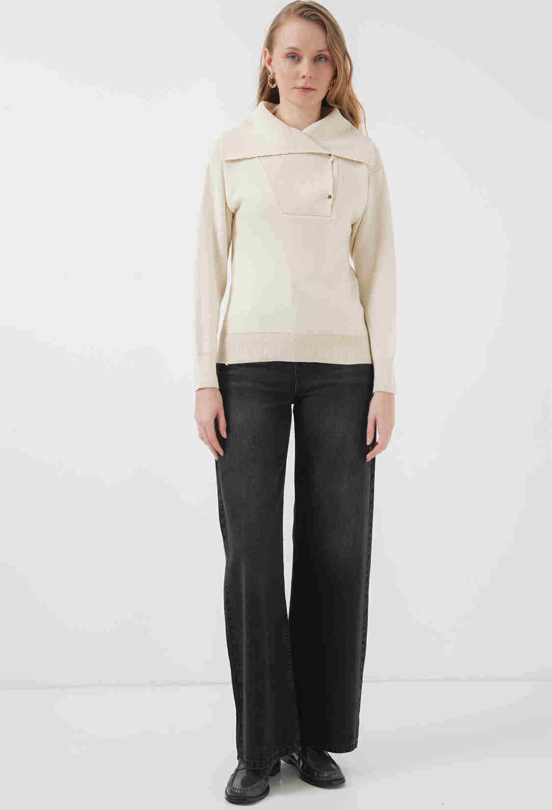 Wide Collar Knitwear Sweater - Brand: Bigdart - Women & Kids, Baby Clothes Wholesale - TheBS Women