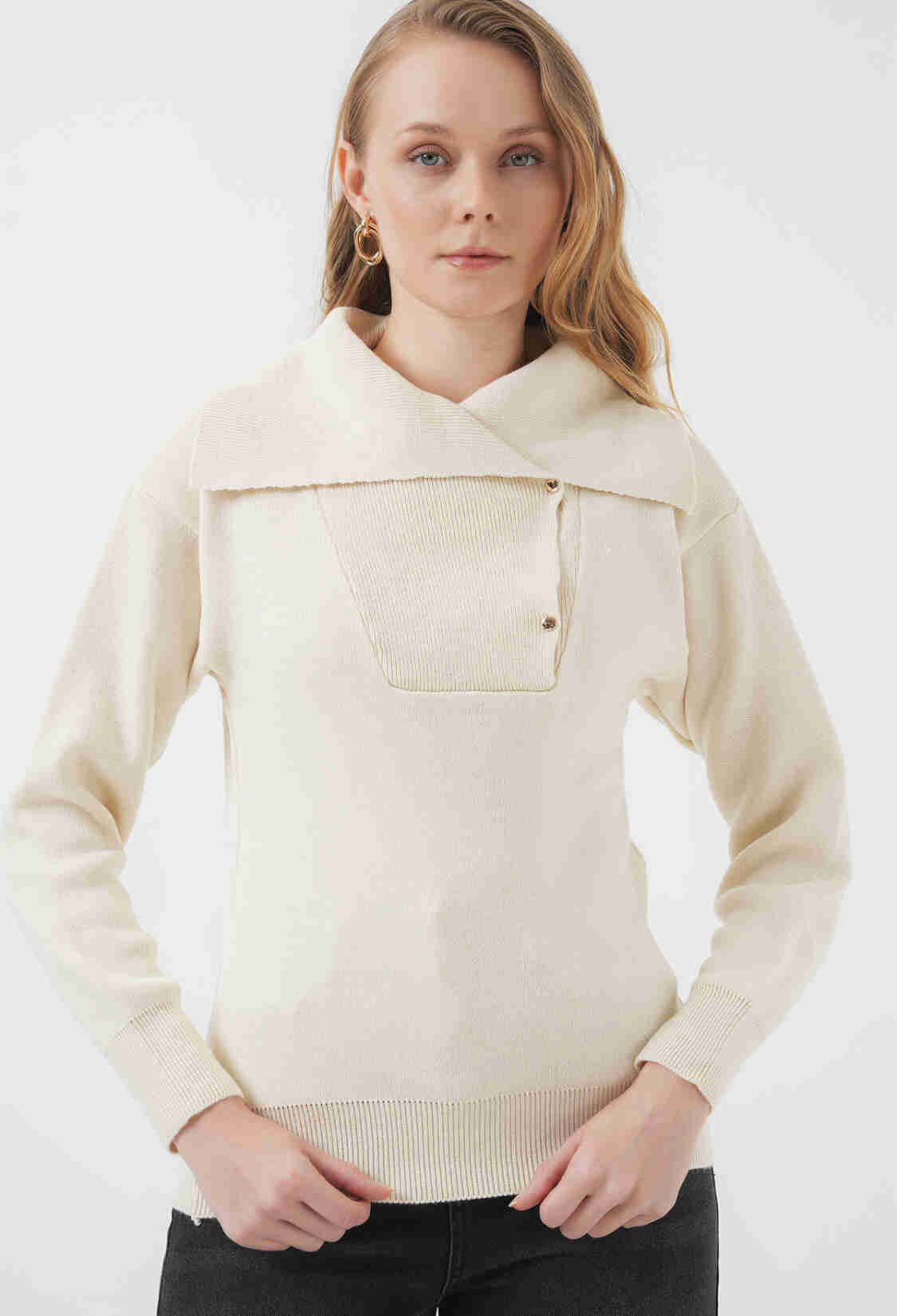 Wide Collar Knitwear Sweater - Brand: Bigdart - Women & Kids, Baby Clothes Wholesale - TheBS Women