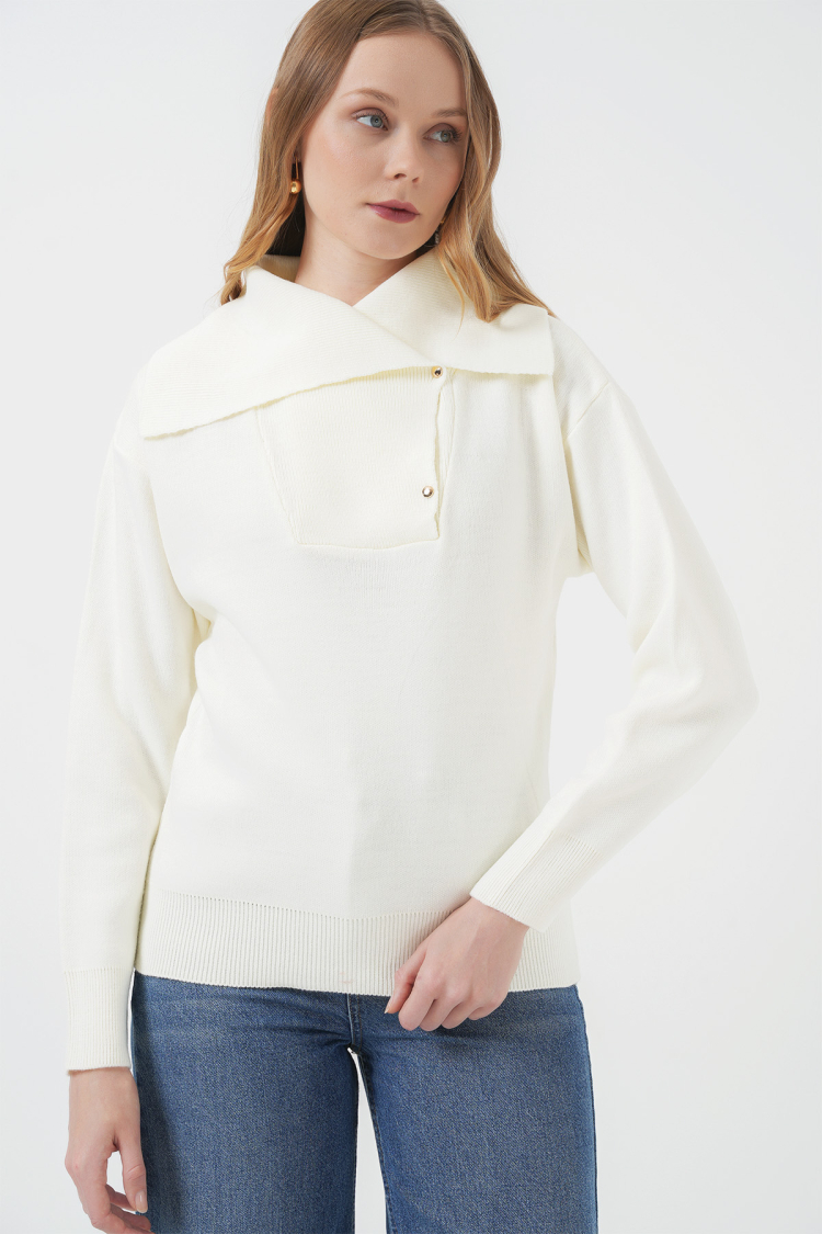 Wide Collar Knitwear Sweater - Brand: Bigdart - Women & Kids, Baby Clothes Wholesale - TheBS Women