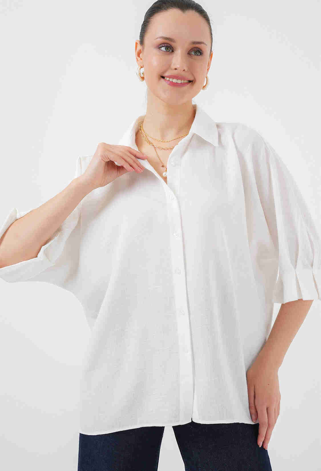 Tie Up Detailed Ayrobin Shirt 20290 - Brand: Bigdart - Women & Kids, Baby Clothes Wholesale - TheBS Women