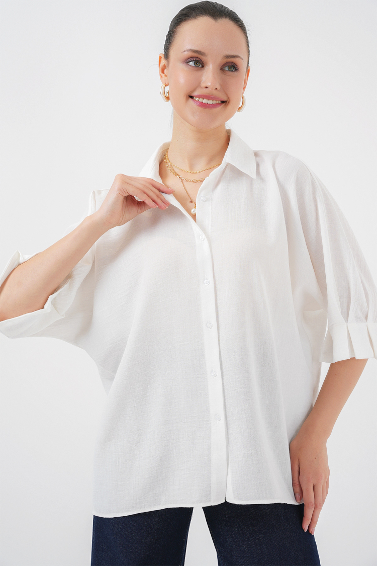 Tie Up Detailed Ayrobin Shirt 20290 - Brand: Bigdart - Women & Kids, Baby Clothes Wholesale - TheBS Women