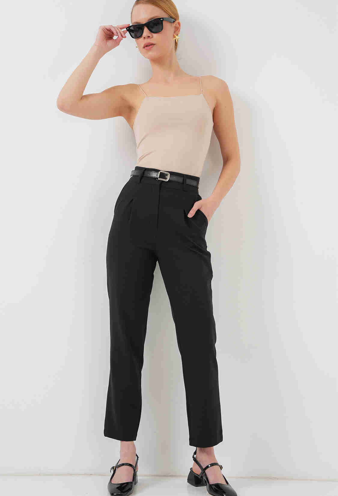 Pleated Belt Fabric Trousers 6725 - Brand: Bigdart - Women & Kids, Baby Clothes Wholesale - TheBS Women