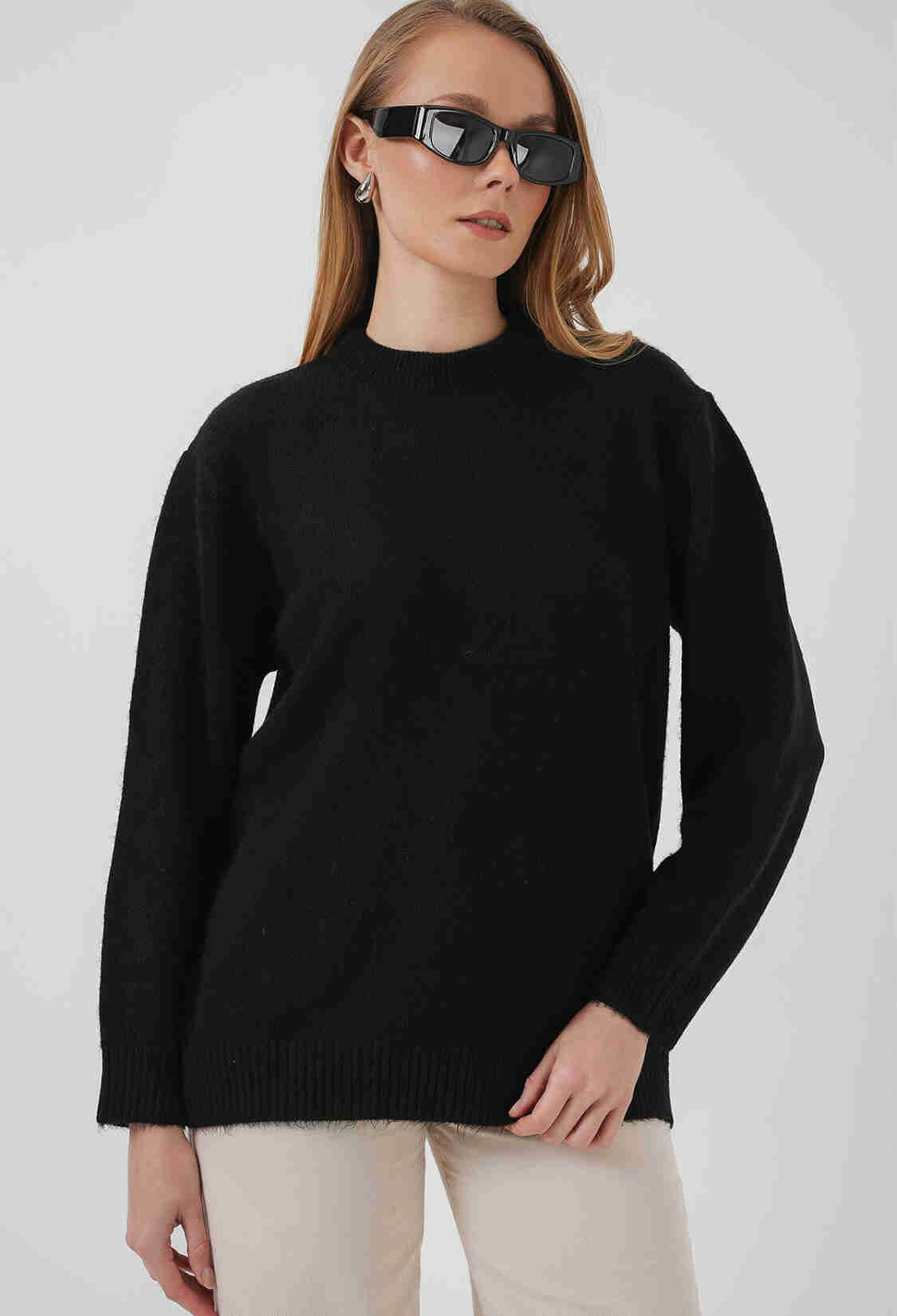 Oversize Plain Black Knitwear Sweater - Brand: Bigdart - Women & Kids, Baby Clothes Wholesale - TheBS Women