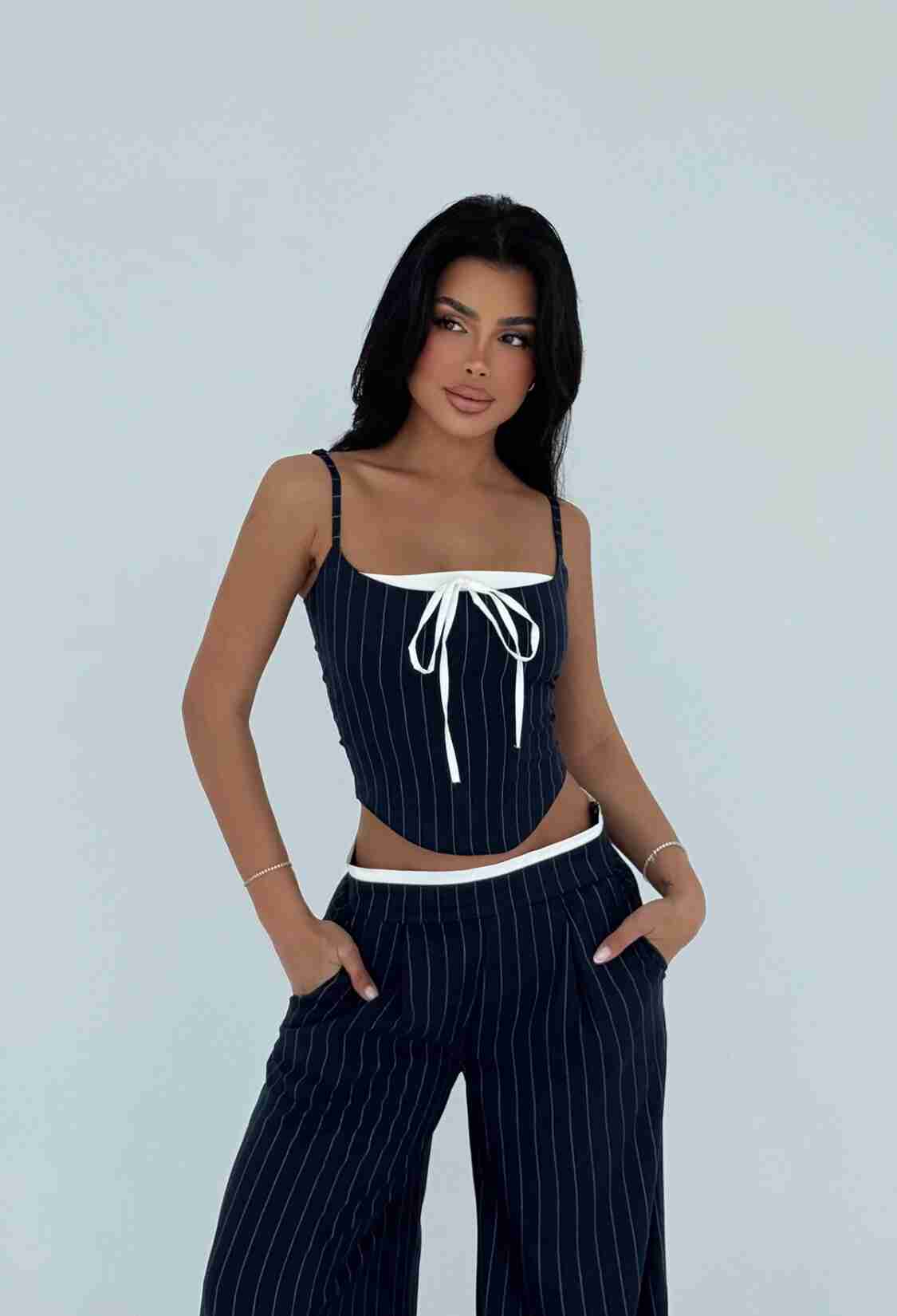 NavyStriped Trouser Suit - Brand: EYYO ATELIER - Women & Kids, Baby Clothes Wholesale - TheBS Women