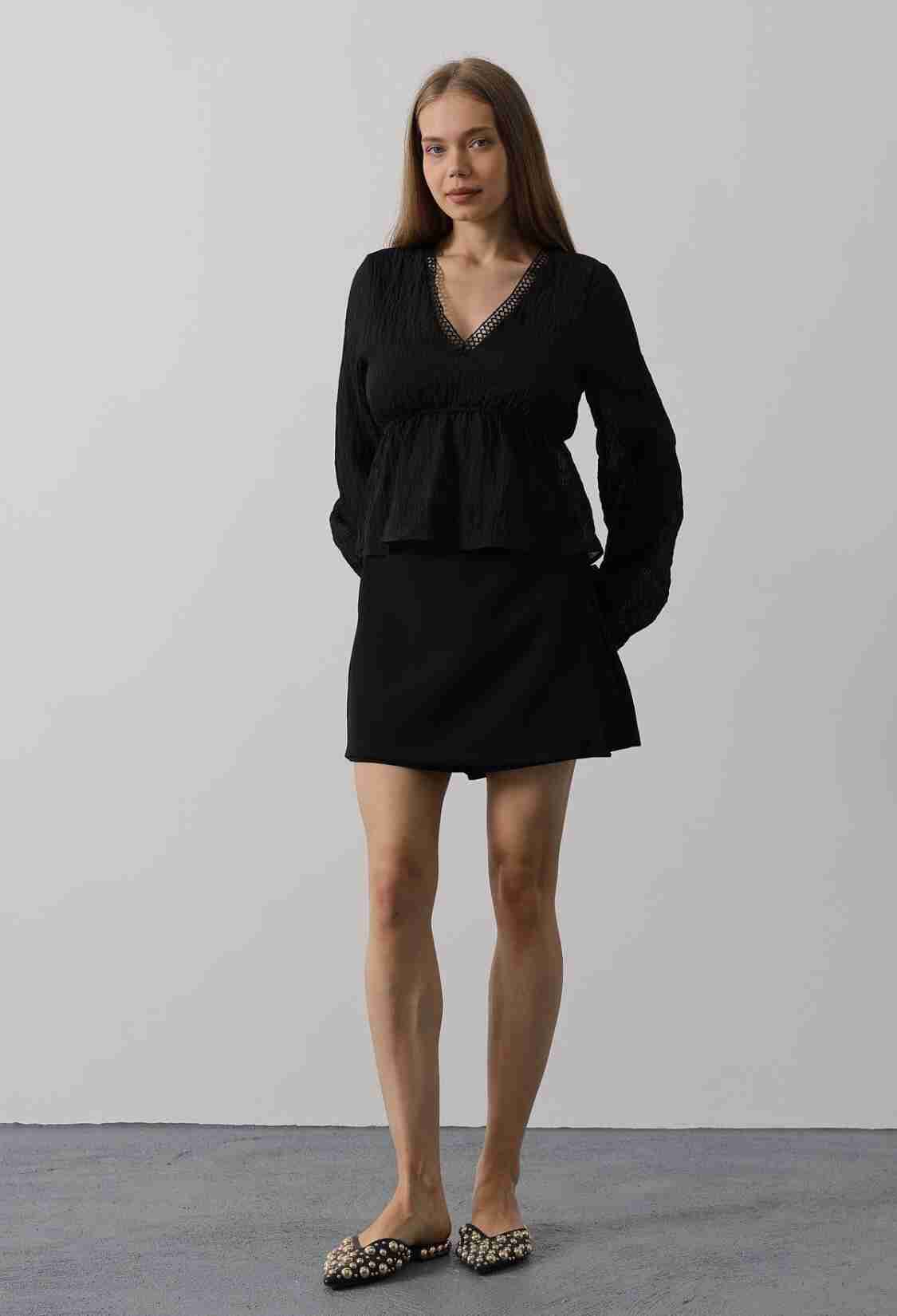 V-Neck Lace Blouse - Brand: Reyon - Women & Kids, Baby Clothes Wholesale - TheBS Women