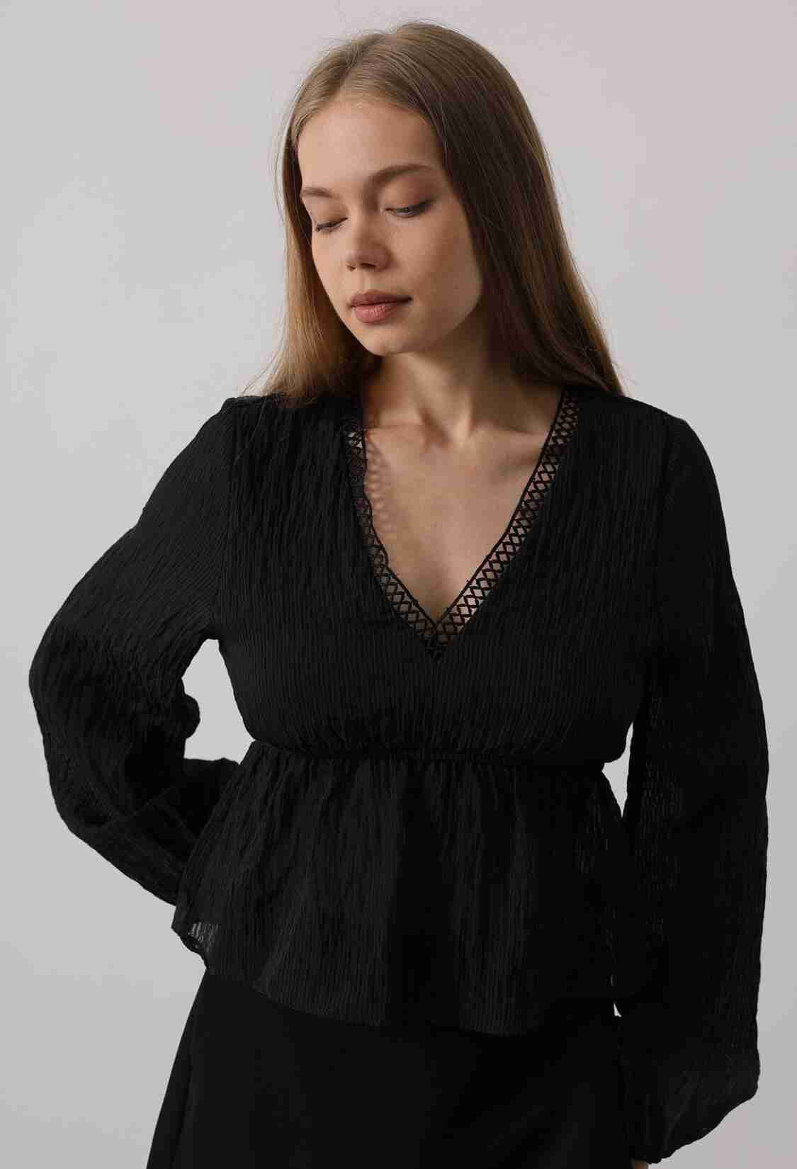 V-Neck Lace Blouse - Brand: Reyon - Women & Kids, Baby Clothes Wholesale - TheBS Women