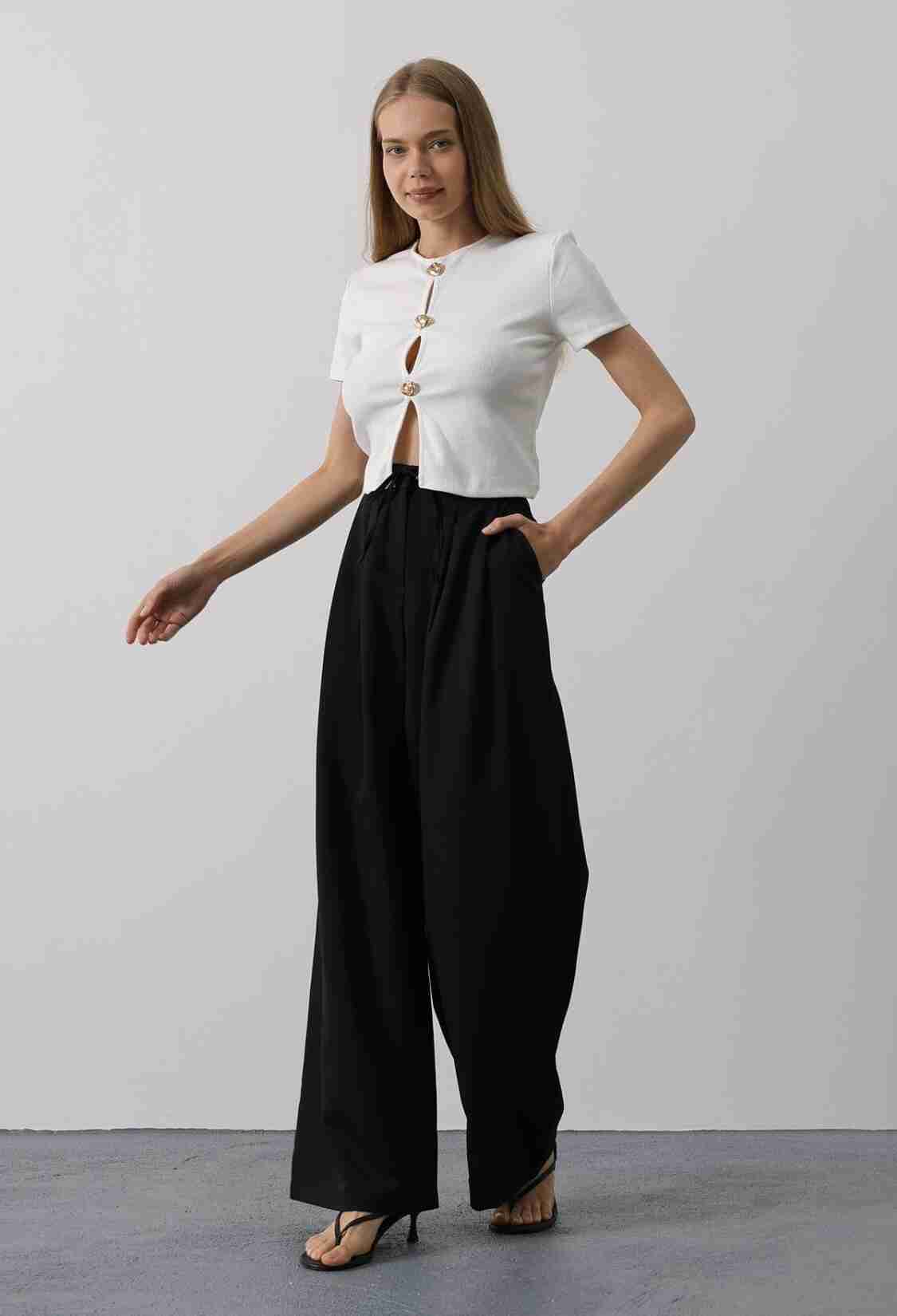 Pleated Lace Oversize Pants - Brand: Reyon - Women & Kids, Baby Clothes Wholesale - TheBS Women