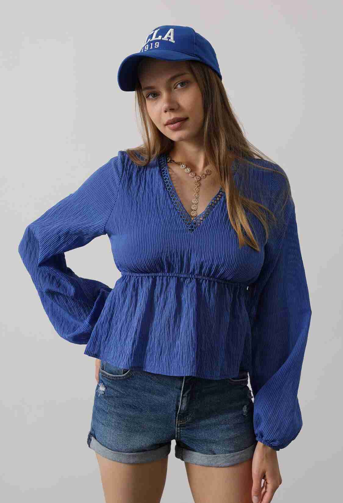 V-Neck Lace Blouse - Brand: Reyon - Women & Kids, Baby Clothes Wholesale - TheBS Women