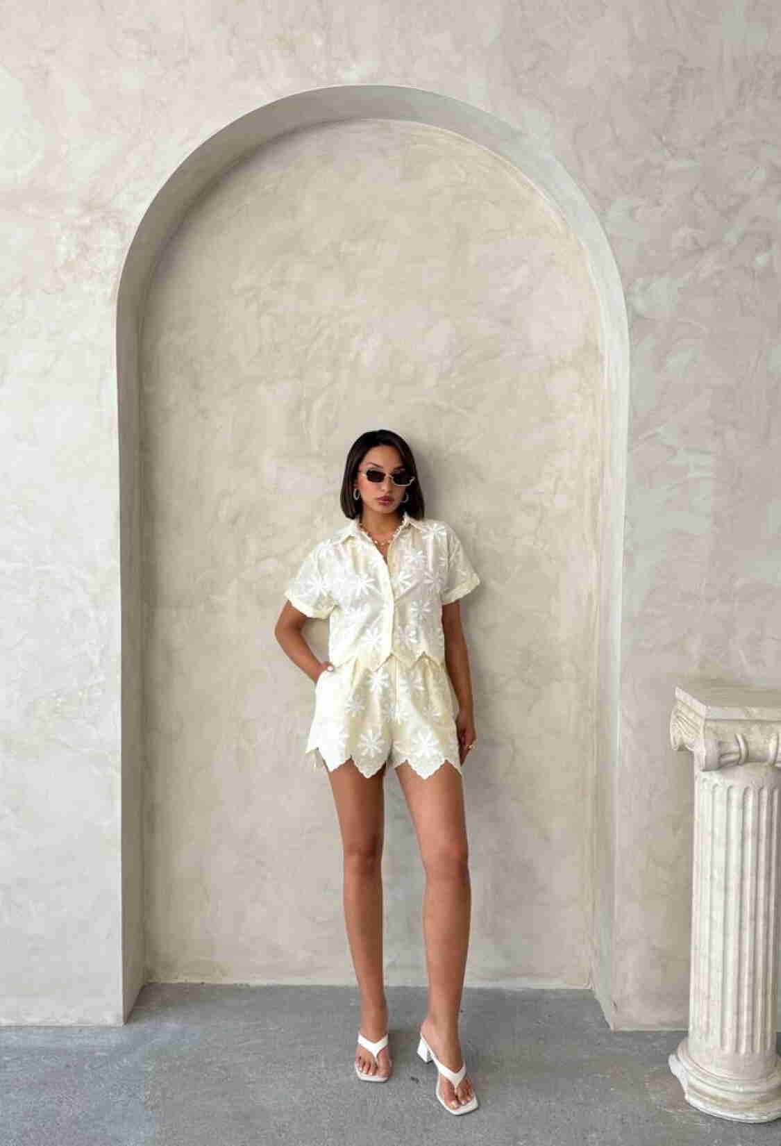 Ecru Casual Boho Floral Shirt - Brand: Topshow - Women & Kids, Baby Clothes Wholesale - TheBS Women